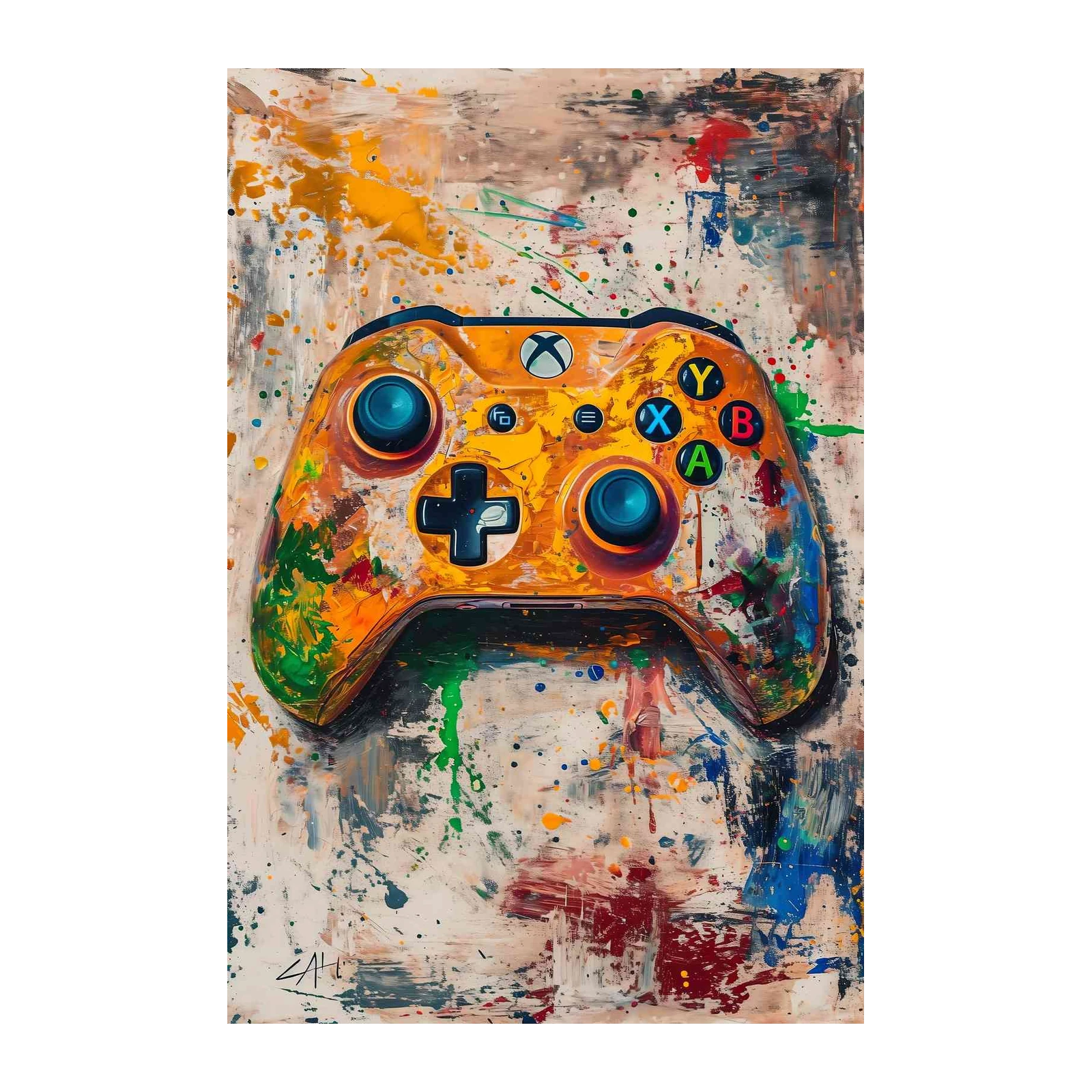 Vibrant Abstract Controller Wall Art