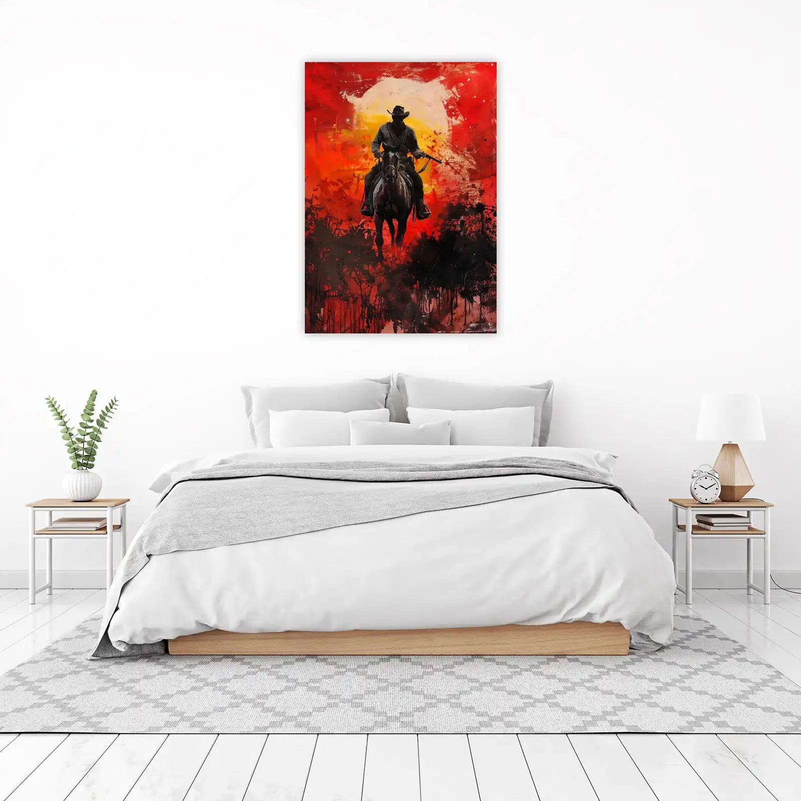 Bold Cowboy Horse Riding Wall Art