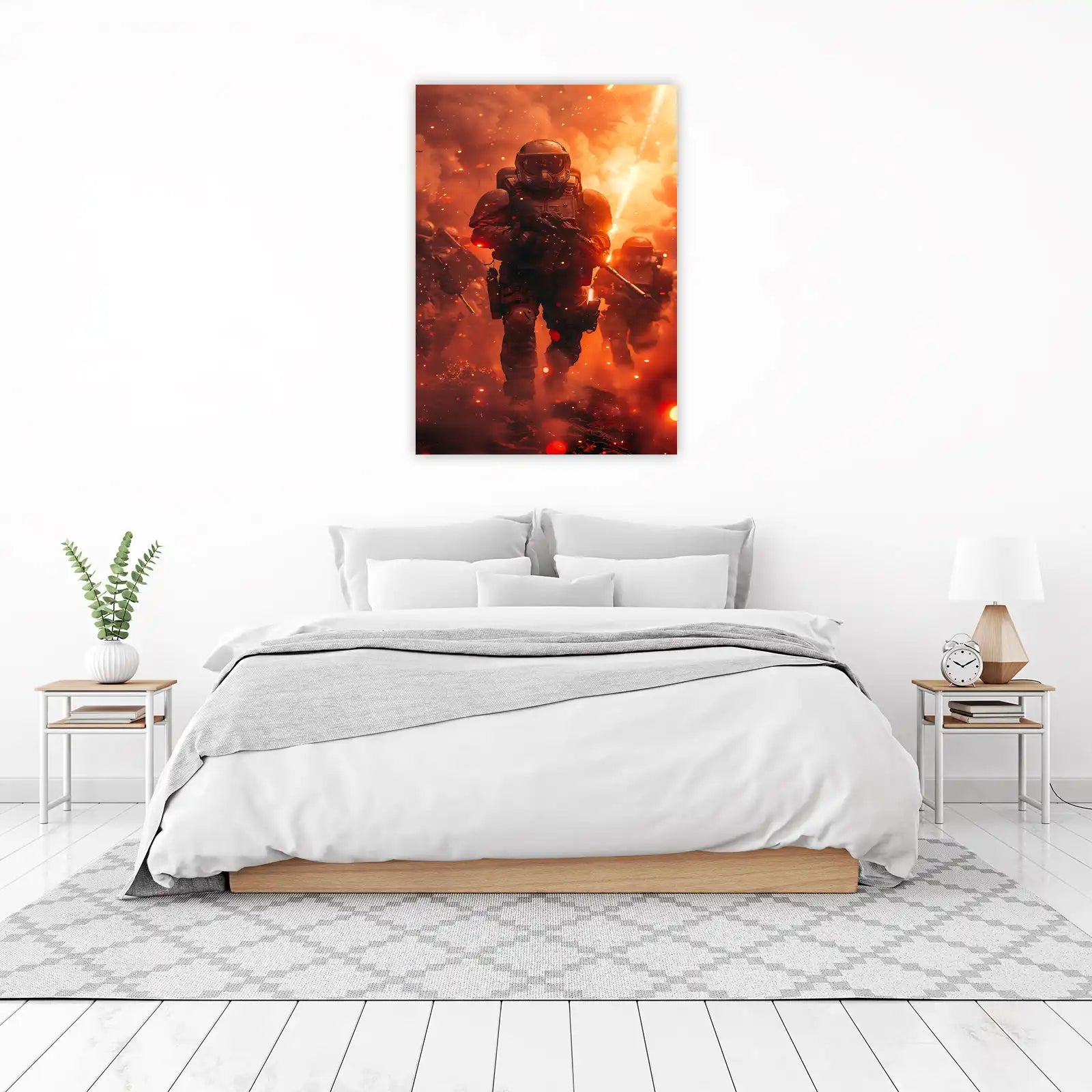 Futuristic Soldier Battle Scene Wall Art
