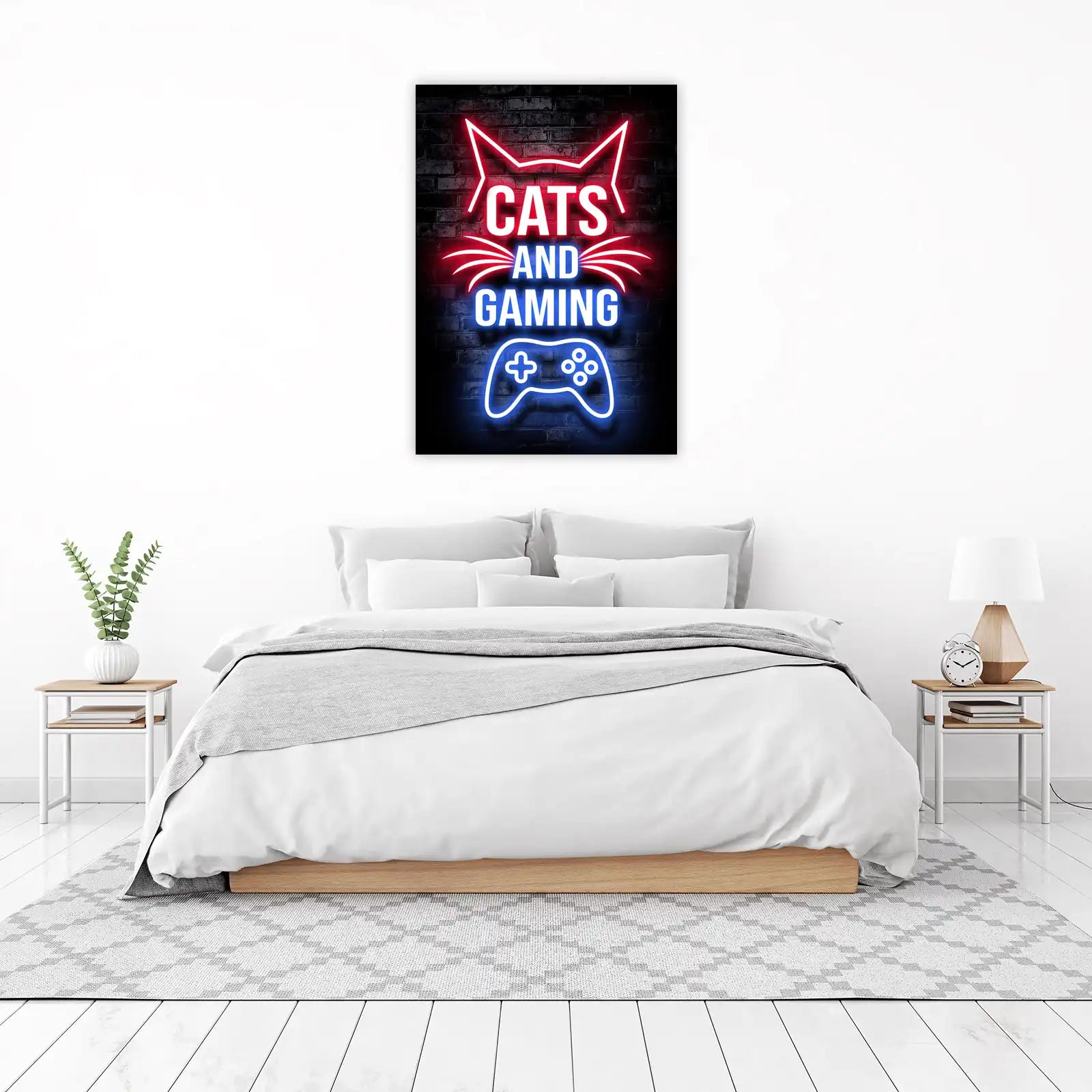 Cats & Gaming Neon Wall Art Wall Art