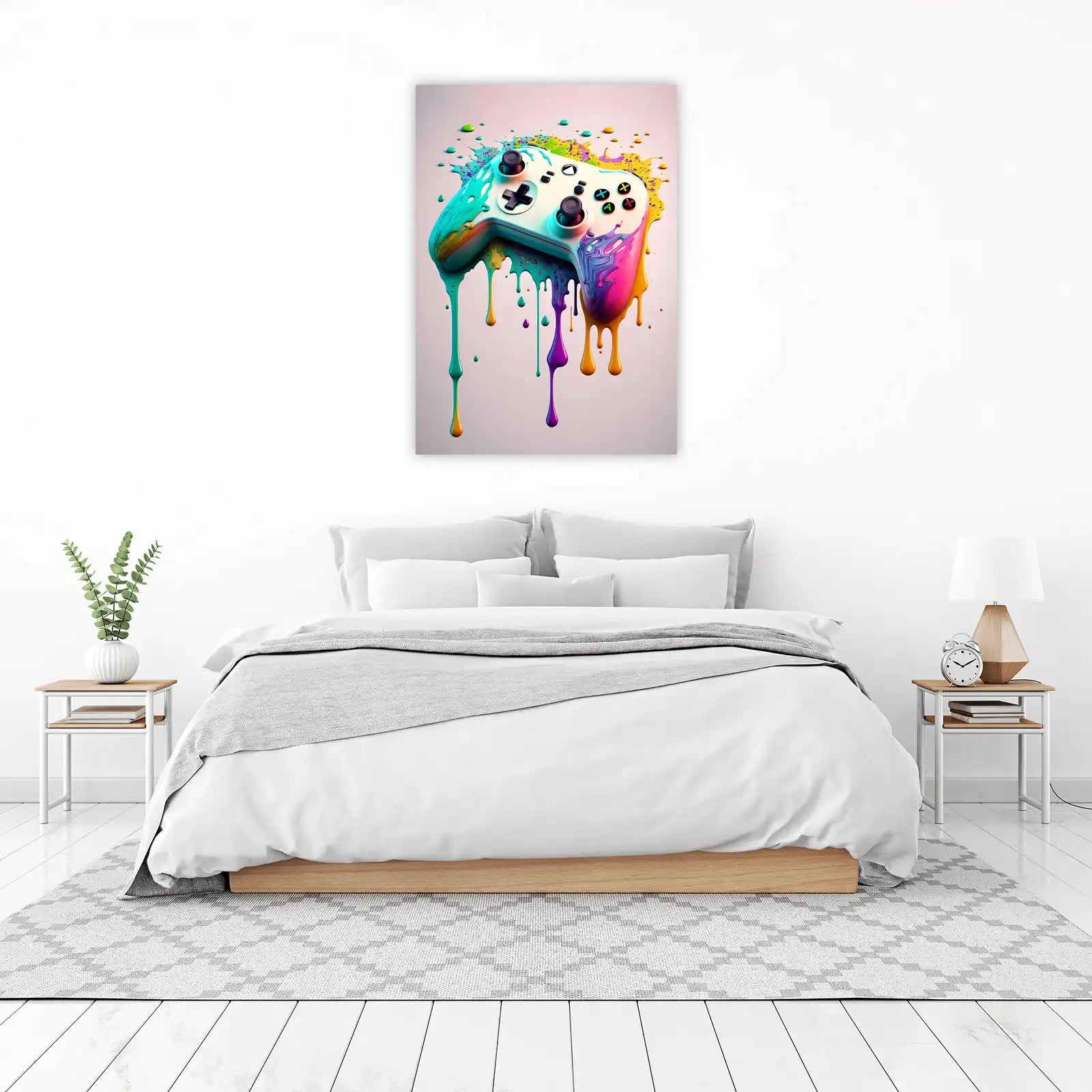 Vibrant Dripping Controller Gaming Wall Art