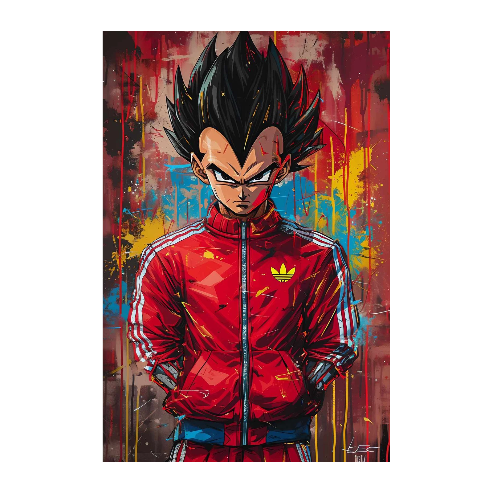Saiyan Prince Vegeta Graffiti Art Wall Art