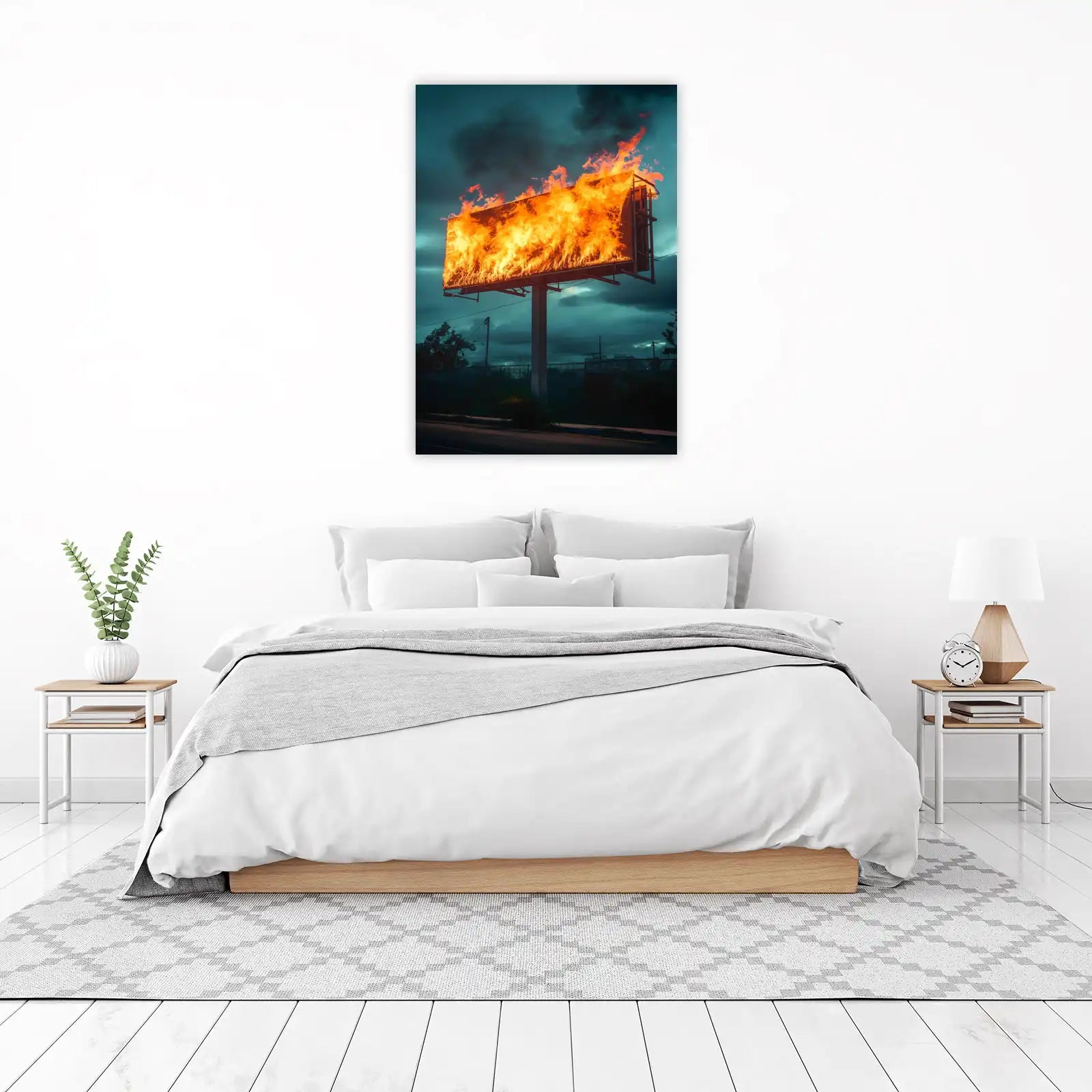 Billboard on Fire Wall Art | Bold Statement Art