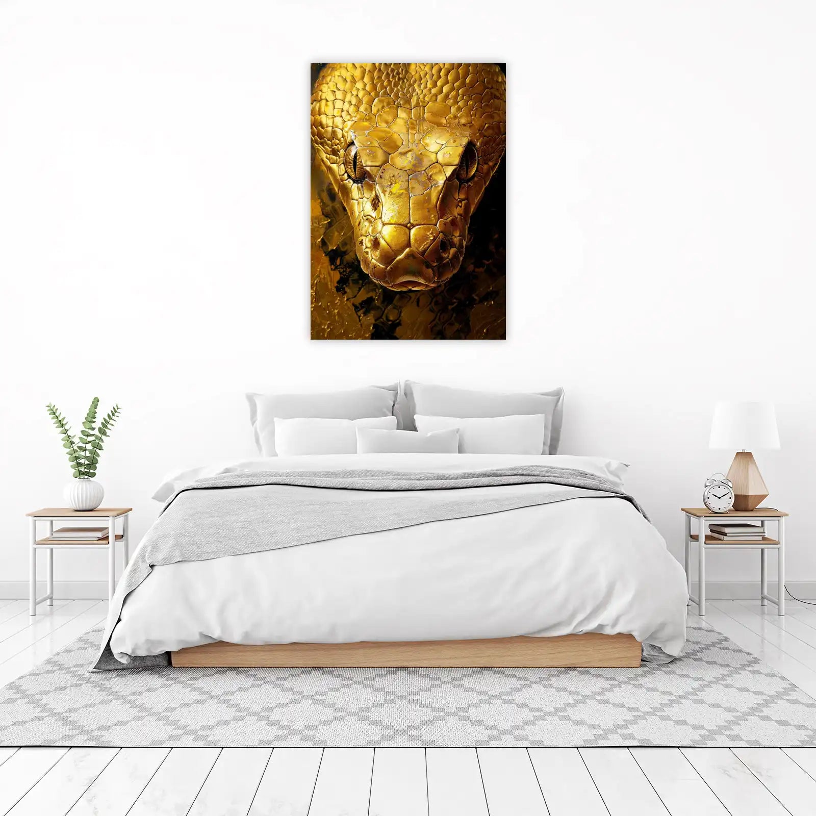 Golden Serpent Majesty Wall Art