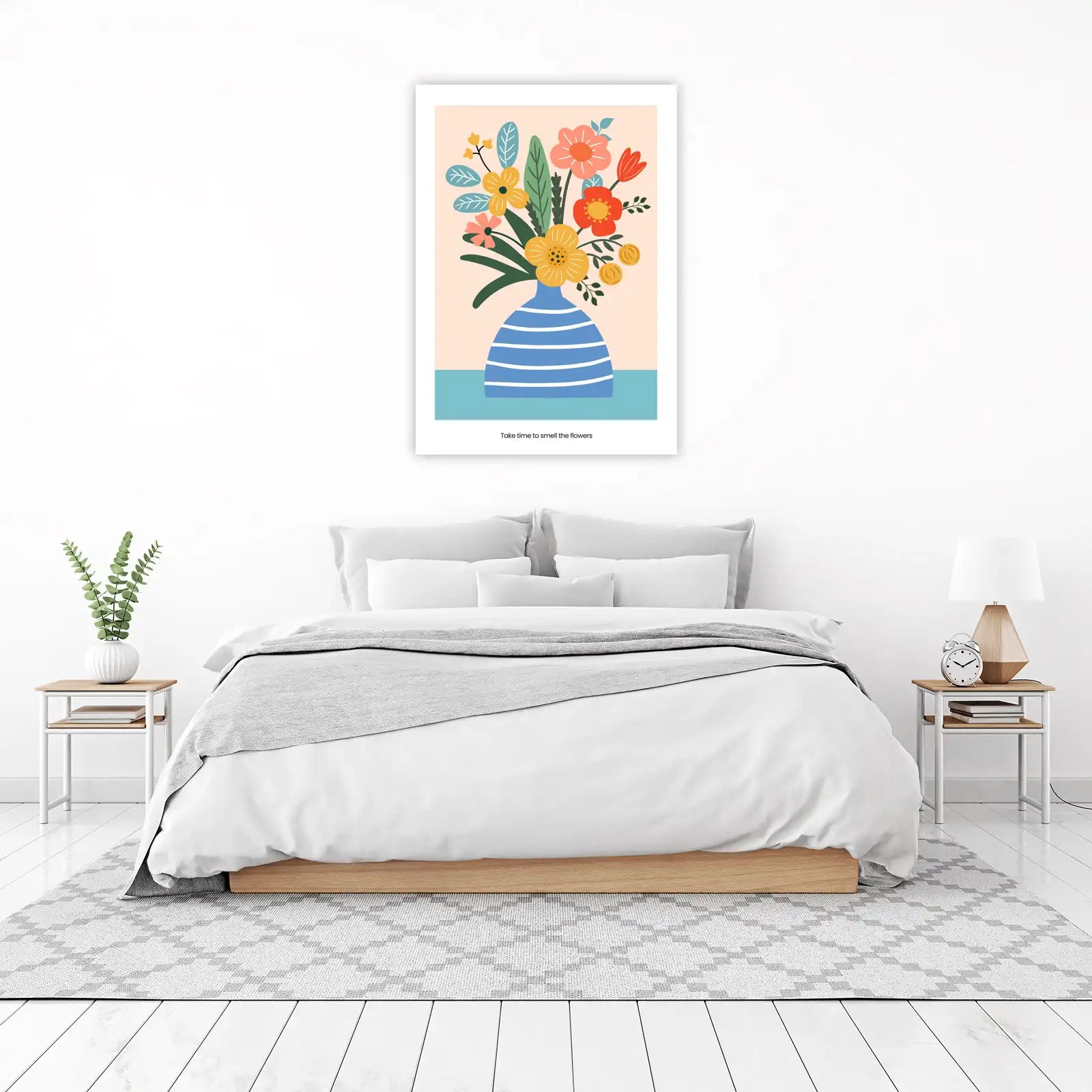Vibrant Floral Bouquet Wall Art - Boho Wall Art