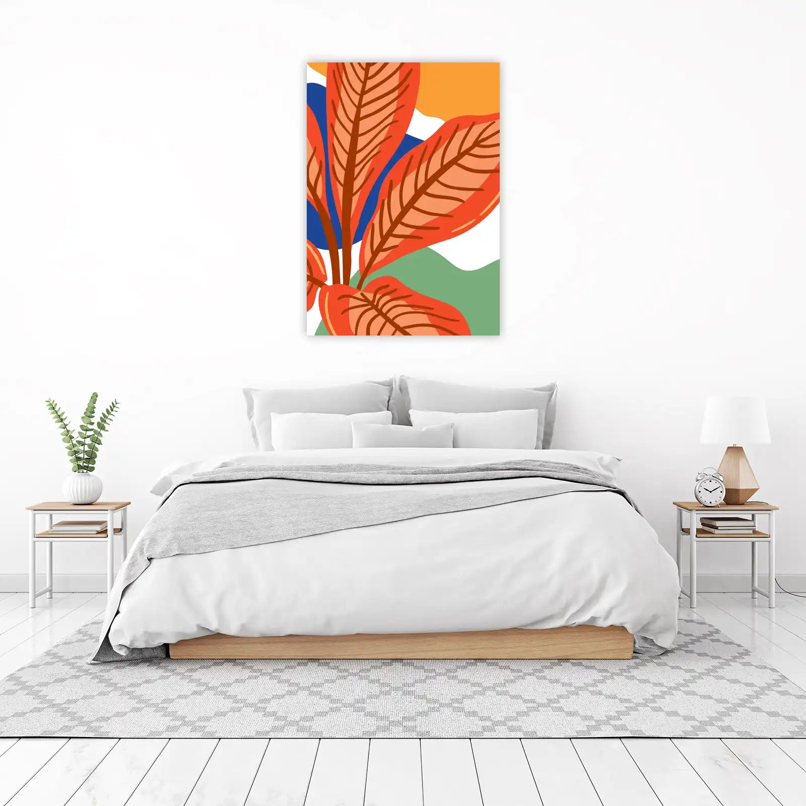 Vibrant Tropical Leaves Boho Art Wall Art