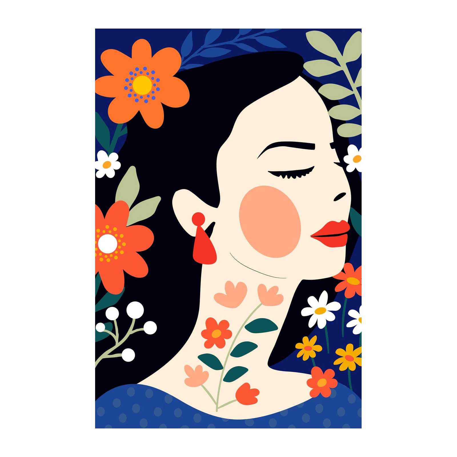 Bohemian Floral Portrait Wall Art