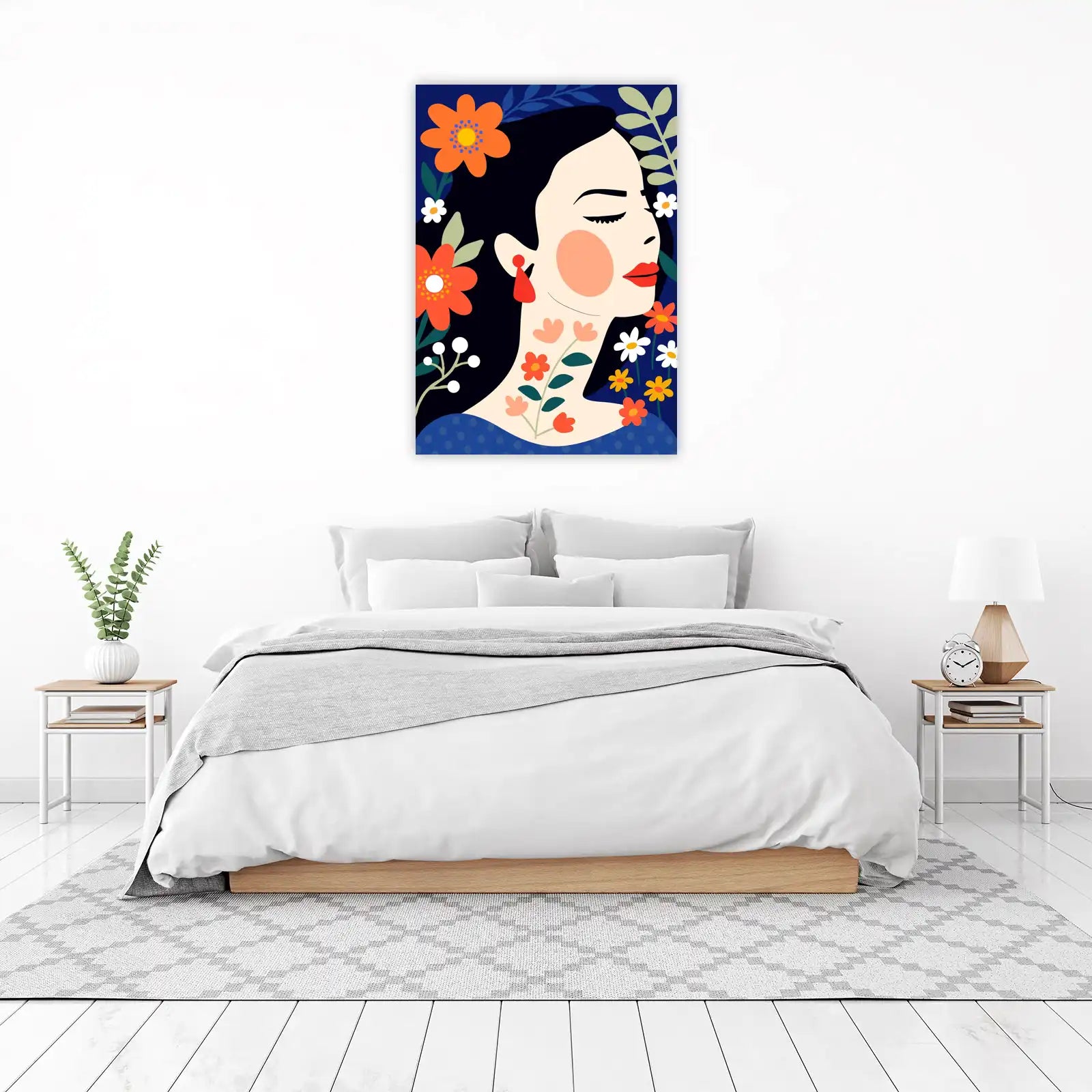 Bohemian Floral Portrait Wall Art