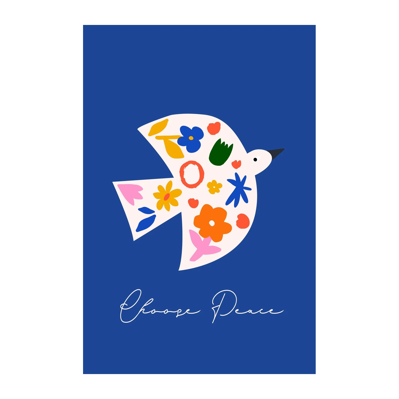 Floral Dove "Choose Peace" Wall Art
