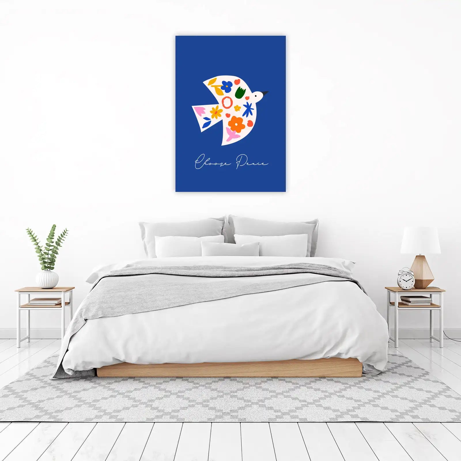 Floral Dove "Choose Peace" Wall Art