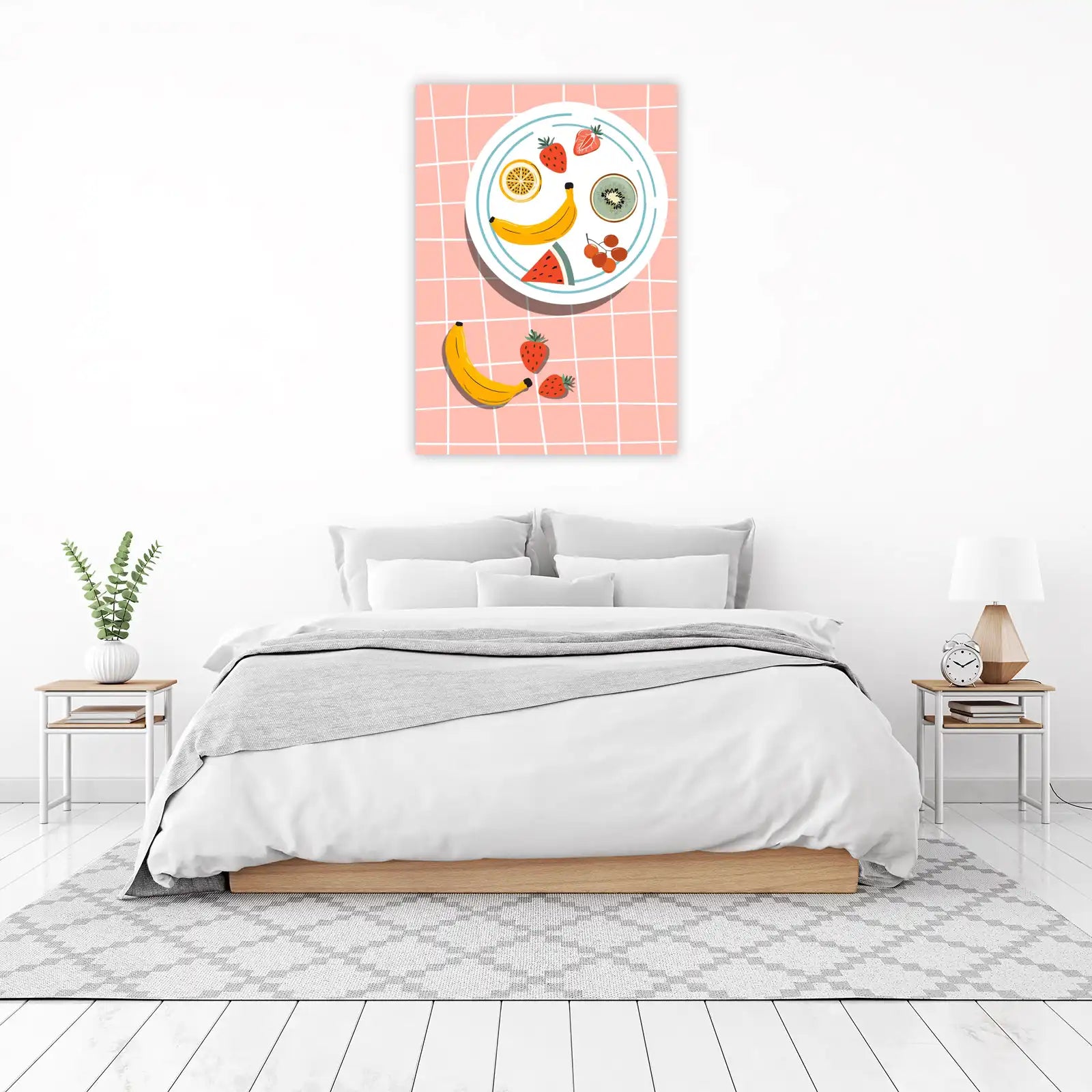 Vibrant Fruit Fiesta Banana Strawberry Wall Art