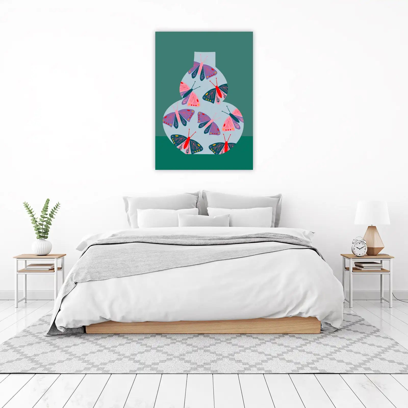 Whimsical Butterfly Vase Wall Art Wall Art