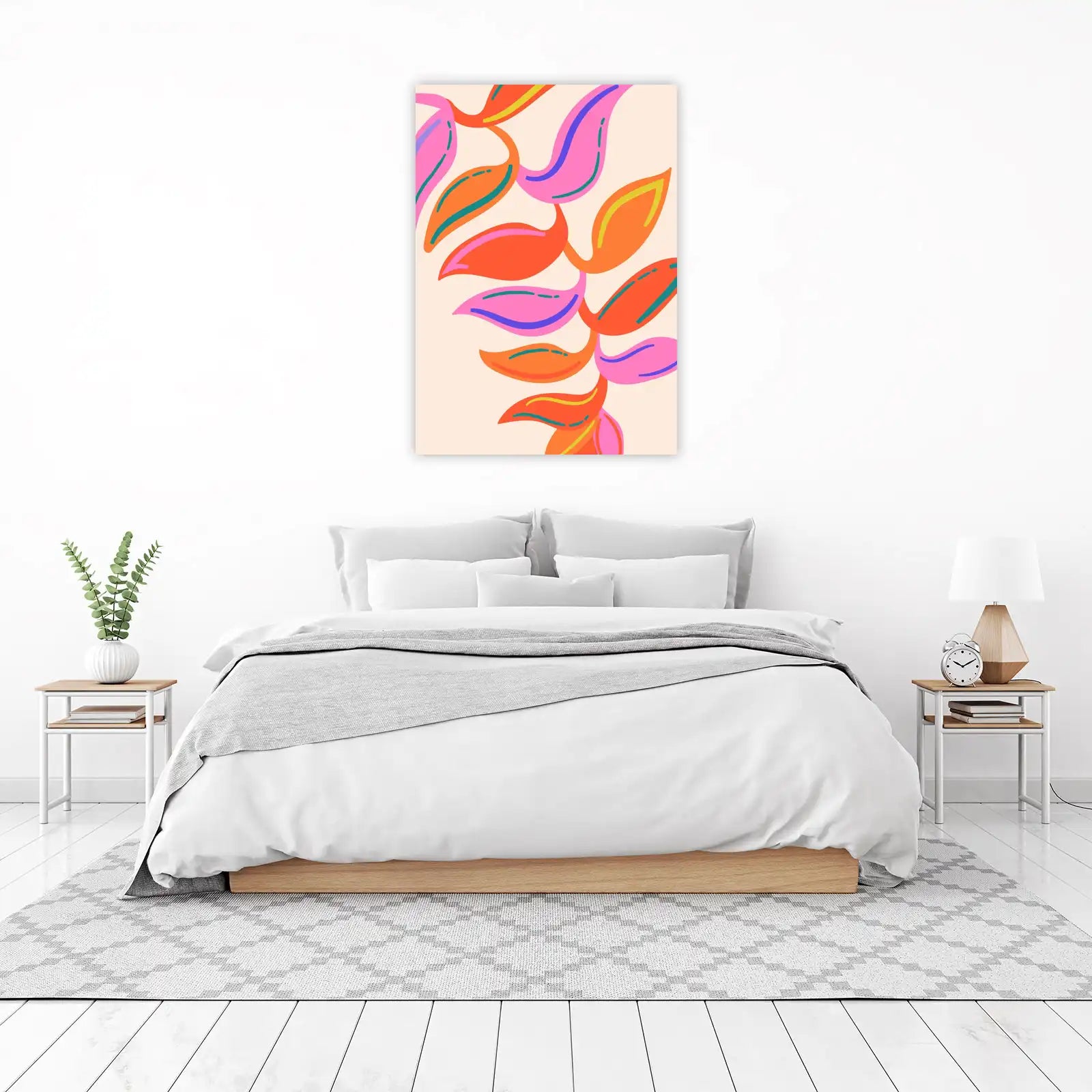 Vibrant Tropical Leaves Abstract Wall Art