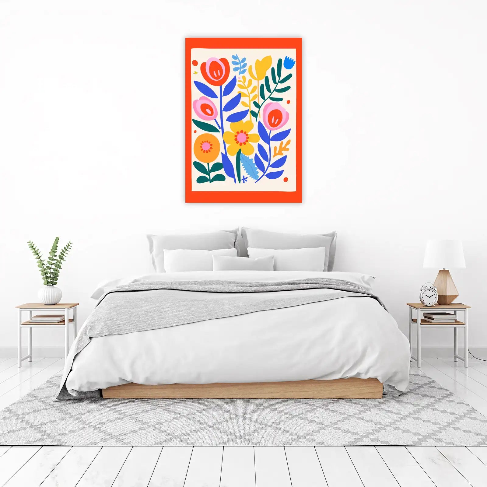 Vibrant Floral Folk Art Wall Art