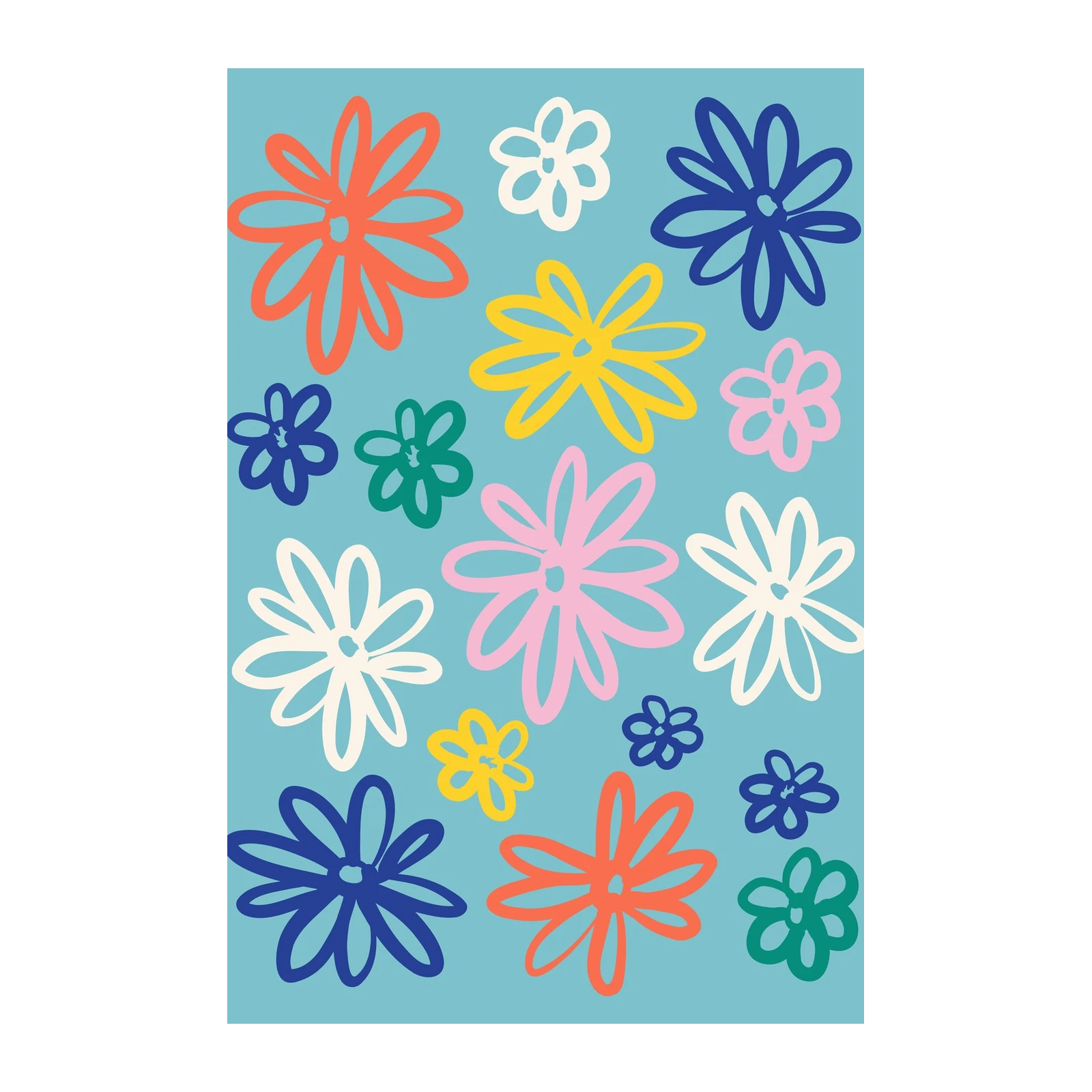 Retro Floral Burst Wall Art | Boho Wall Art