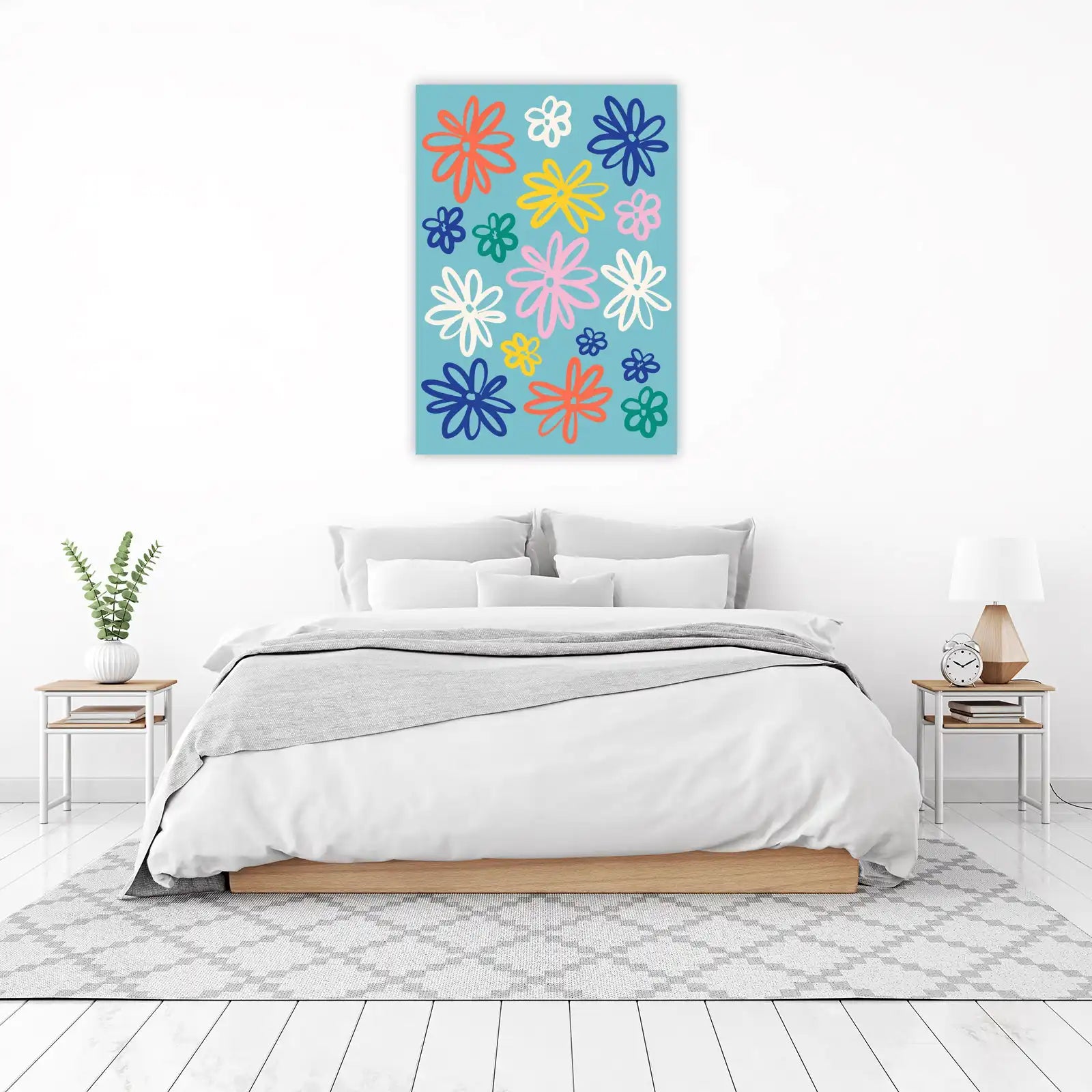 Retro Floral Burst Wall Art | Boho Wall Art
