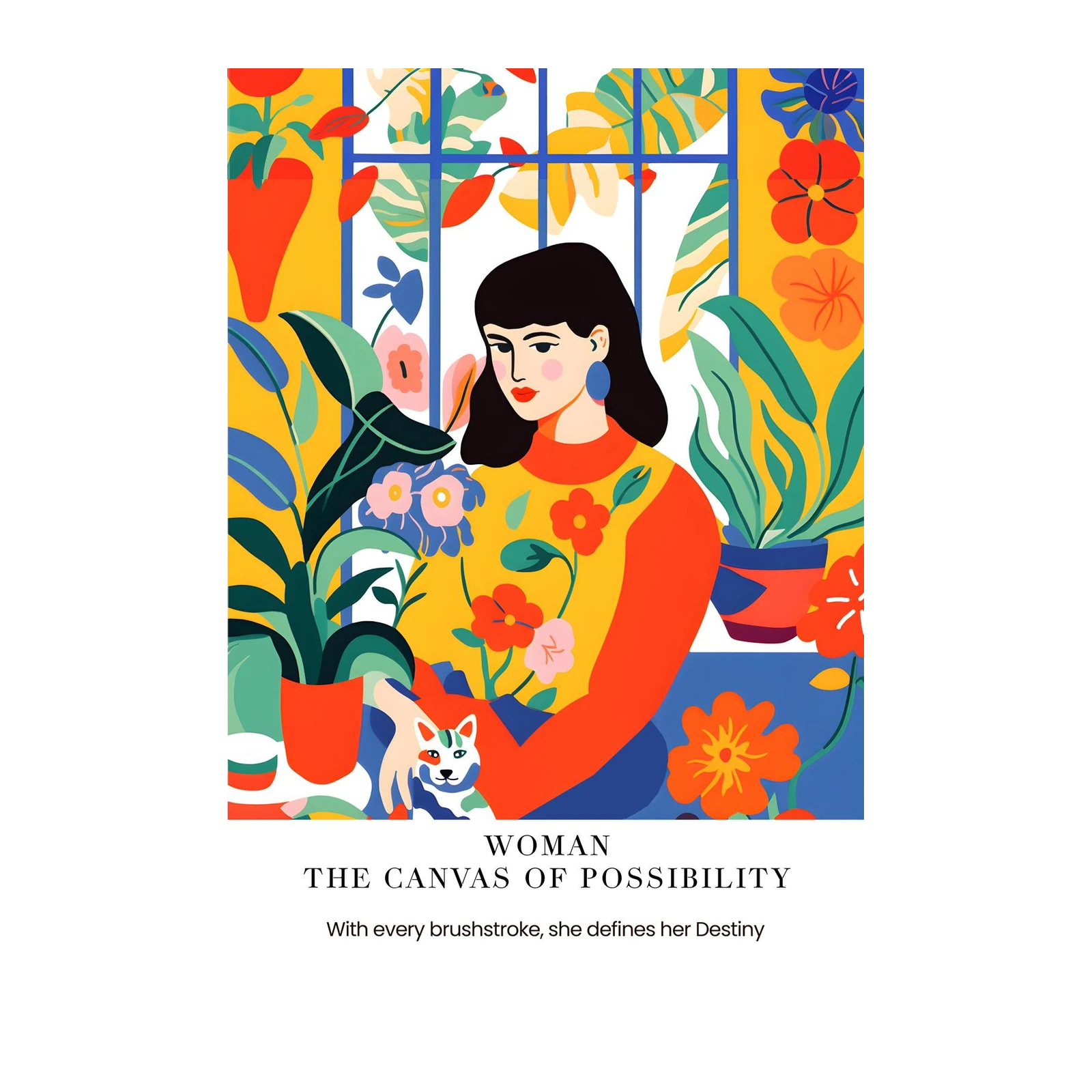 Vibrant Woman & Nature Wall Art