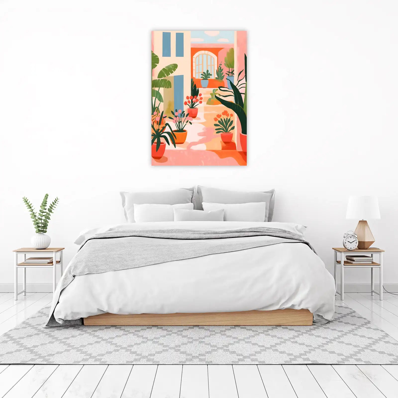 Vibrant Courtyard Botanical Art Wall Art