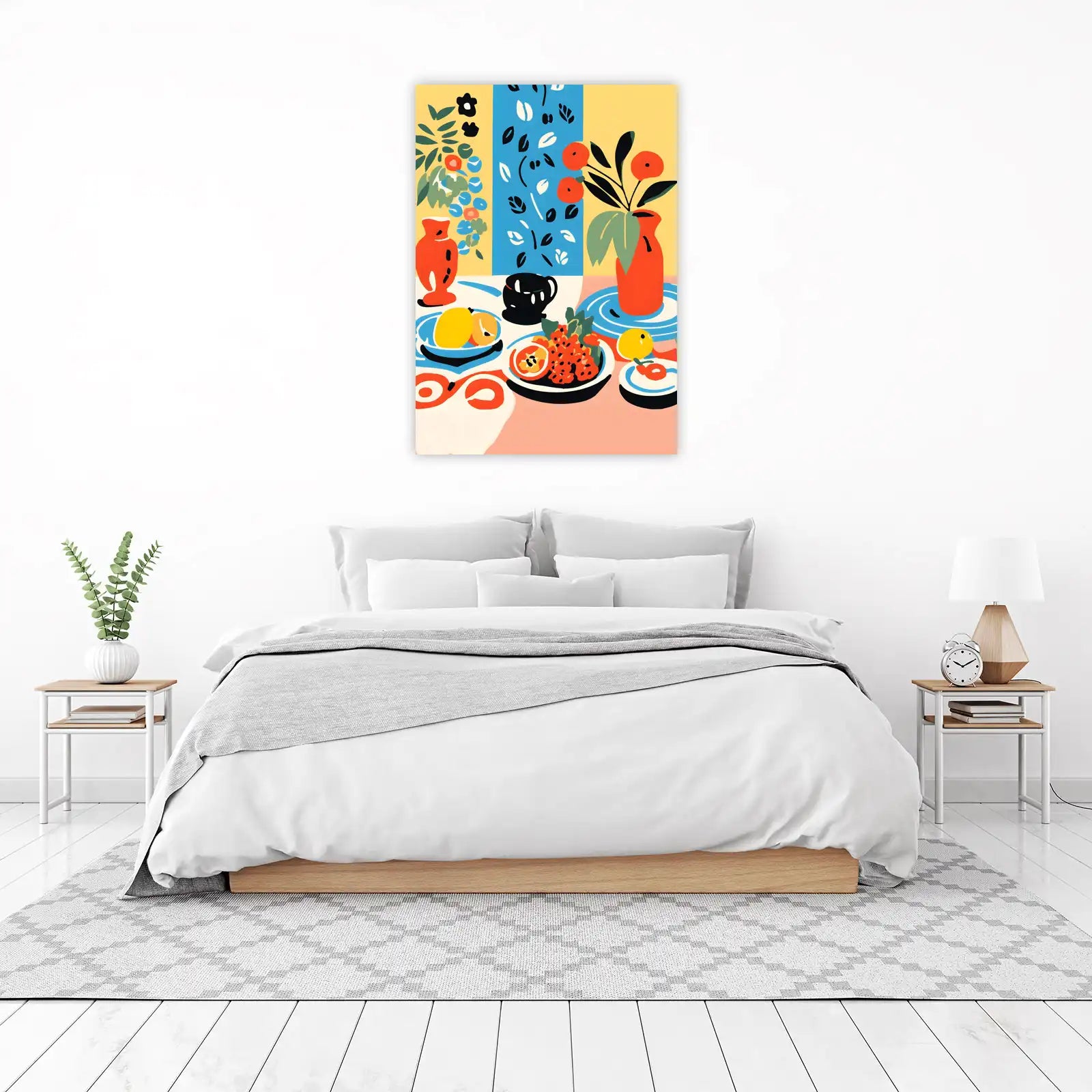 Vibrant Still Life Fruit & Flowers Wall Art