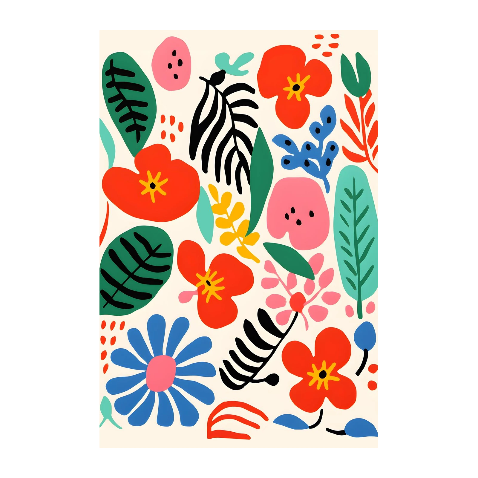 Vibrant Botanical Abstract Wall Art Wall Art