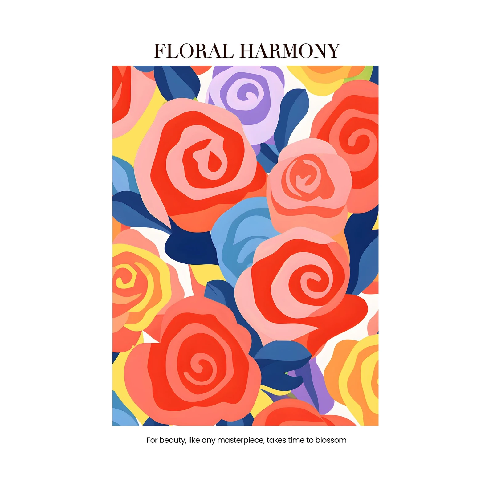 Vibrant Floral Harmony Wall Art Wall Art