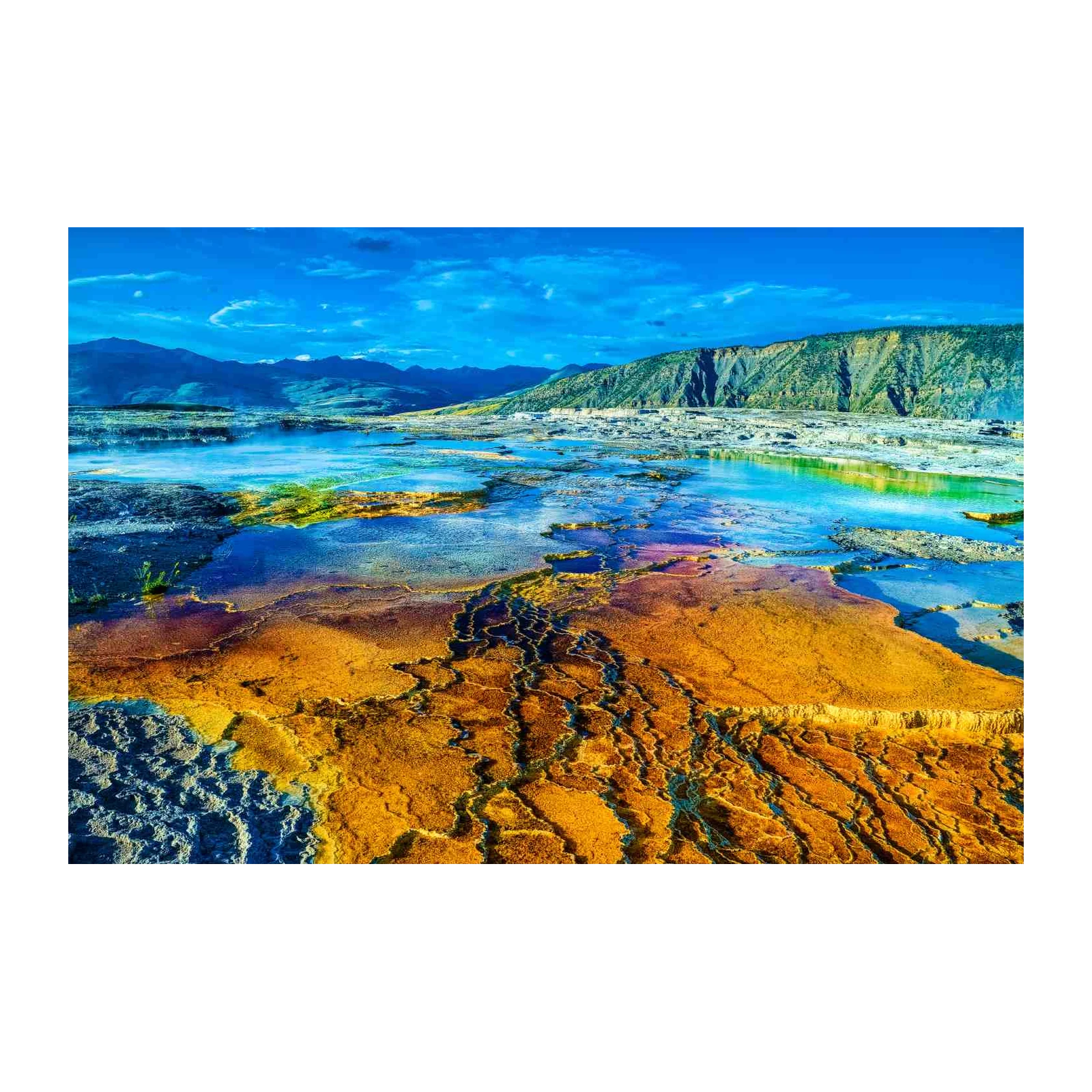 Vibrant Yellowstone Terraces Wall Art