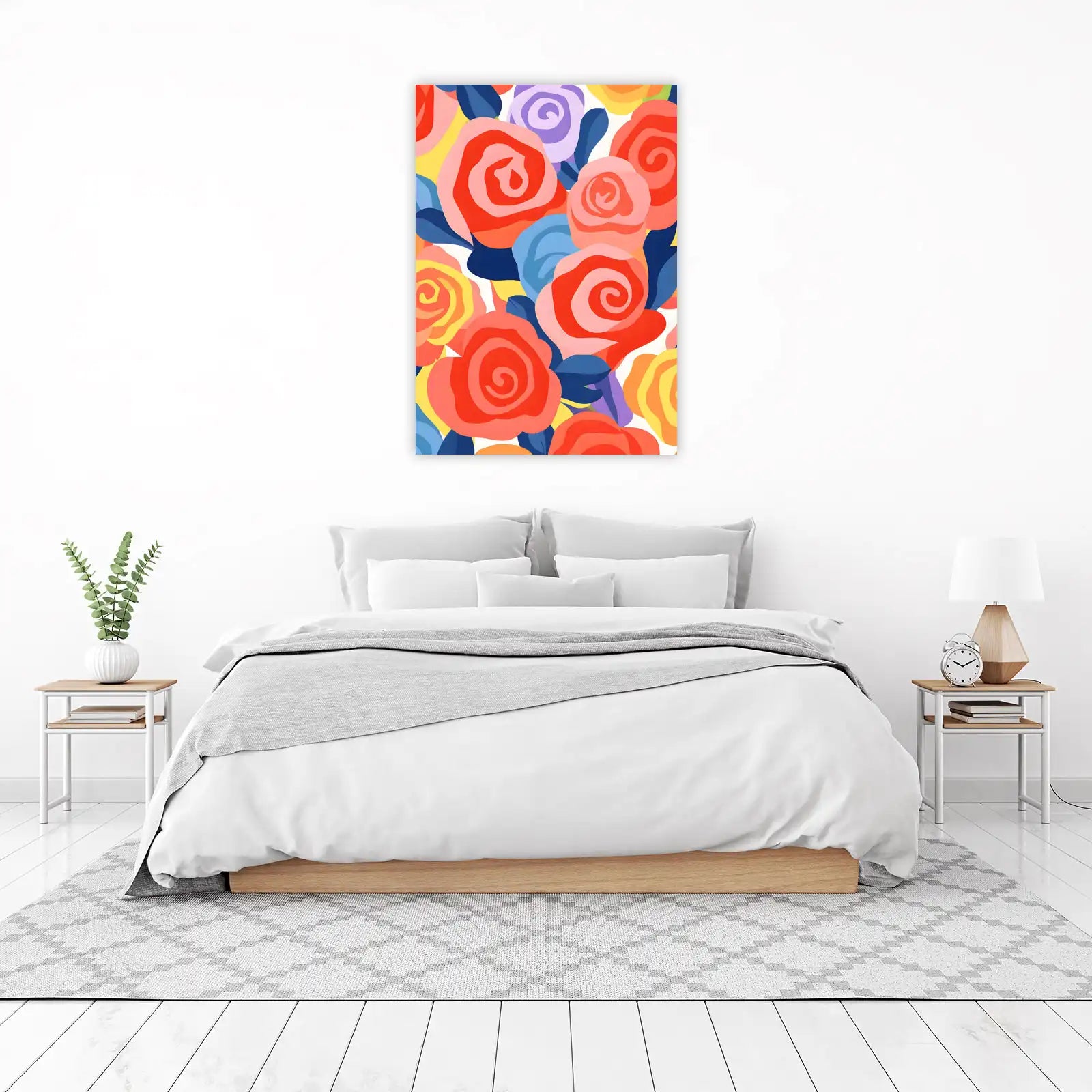 Vibrant Floral Swirls Pop Art Wall Art