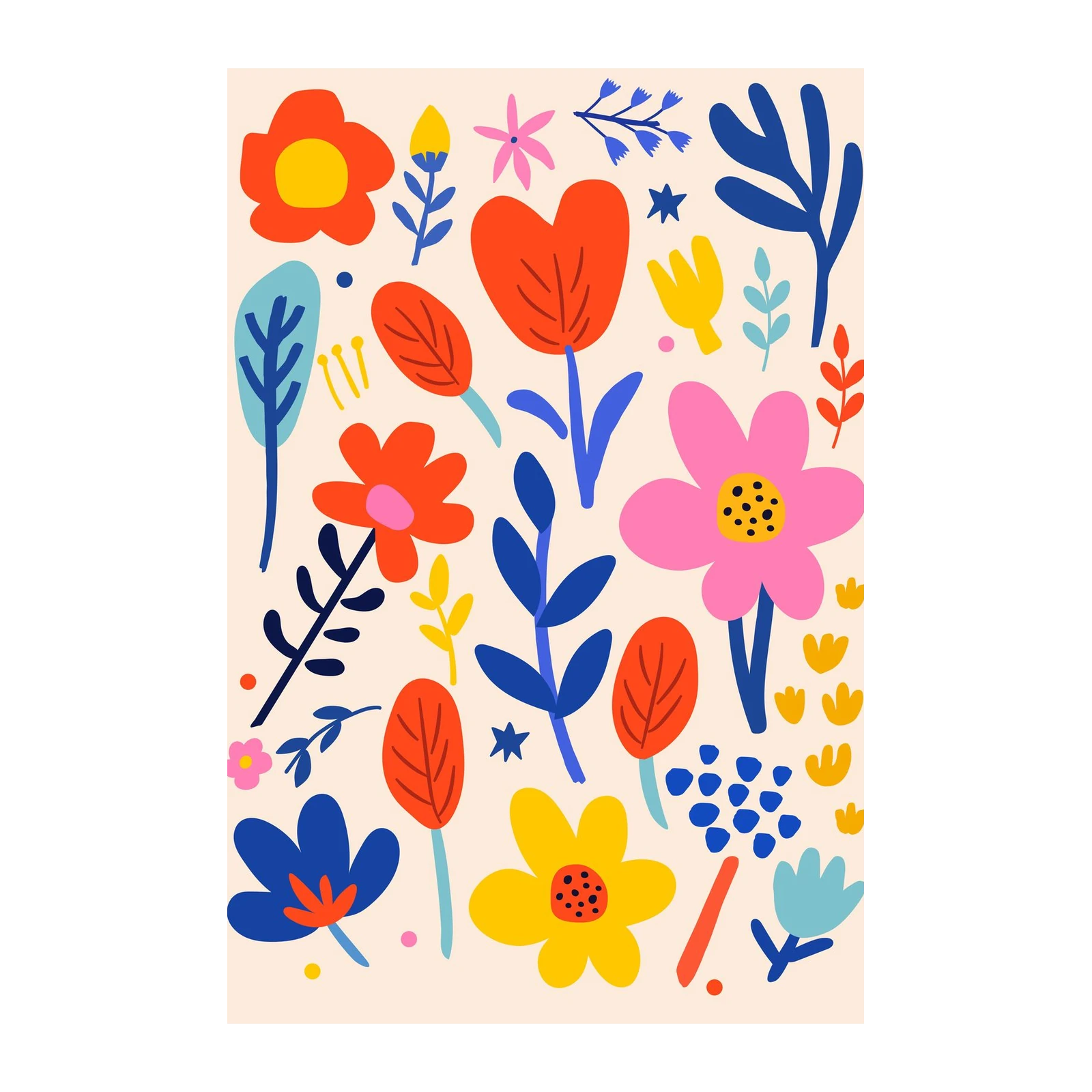 Vibrant Floral Whimsy Wall Art