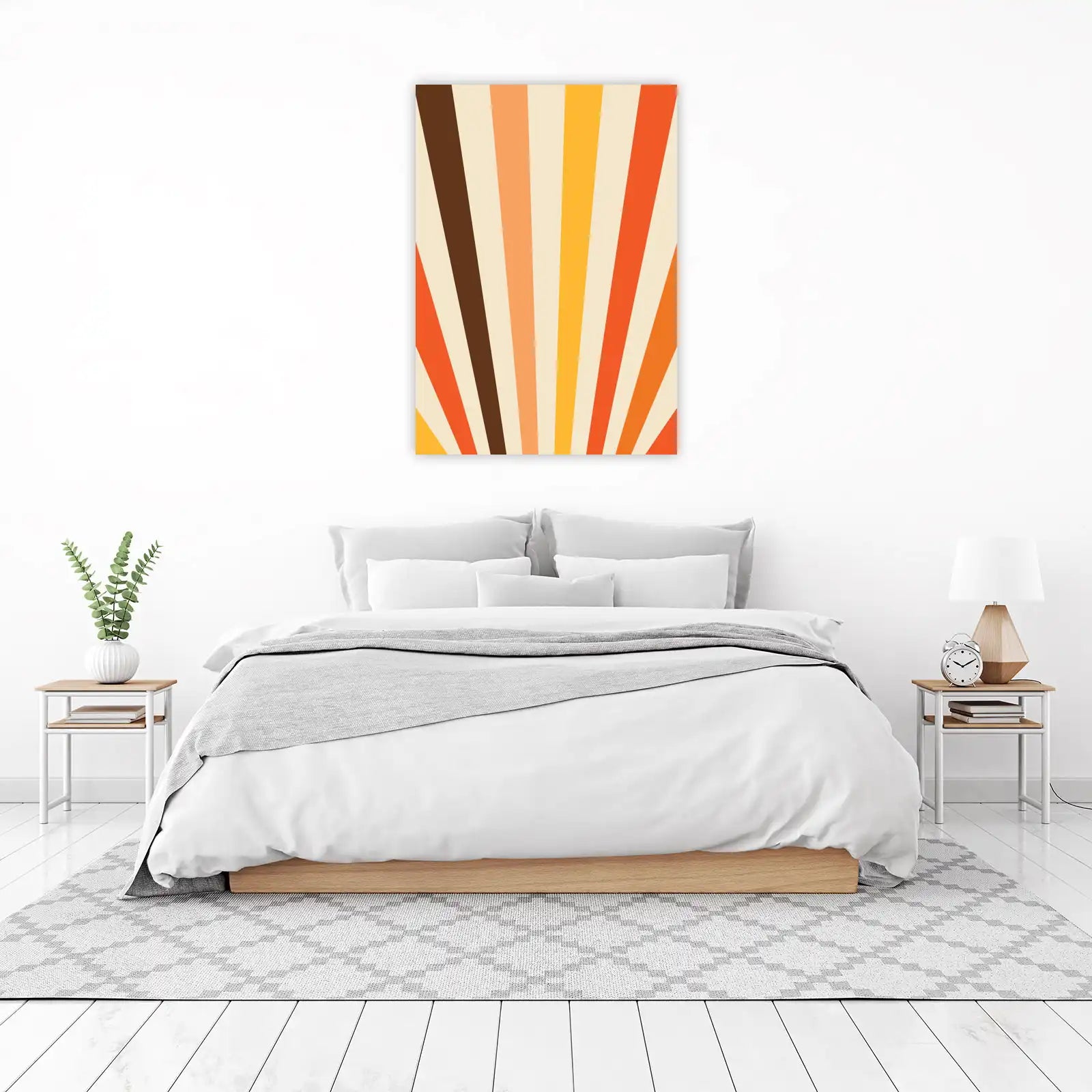Retro Sunburst Warm Tones Wall Art