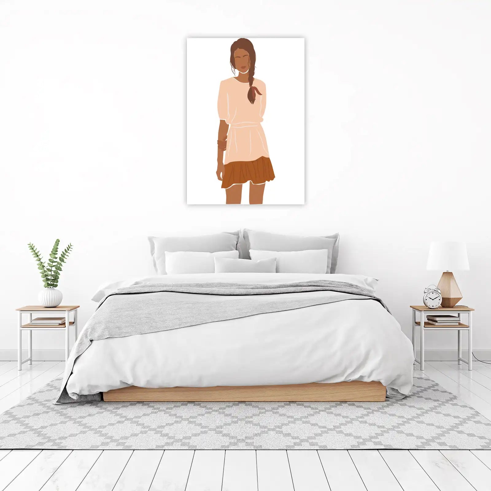 Boho Chic Woman Braided Hair Wall Art