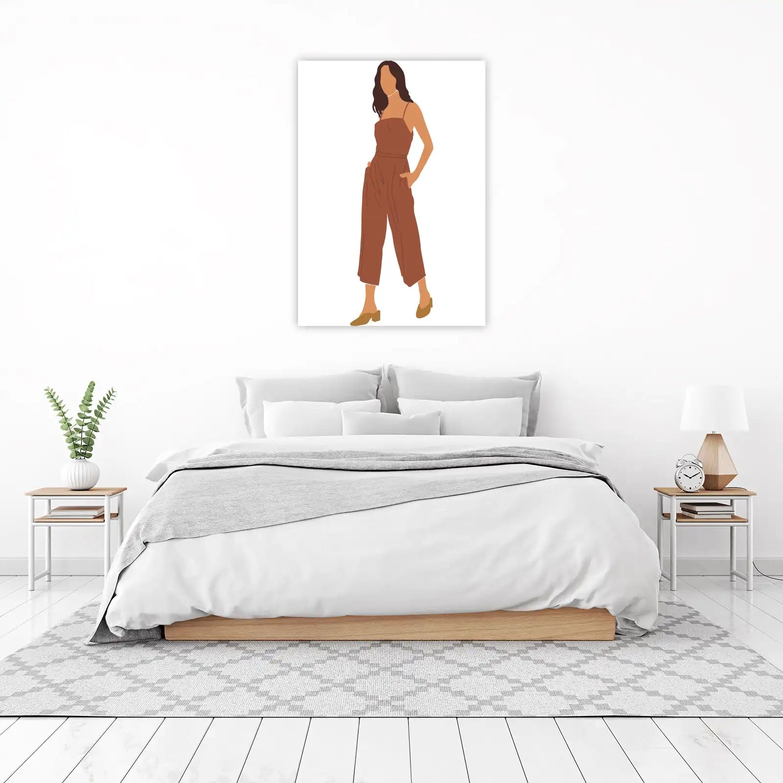 Boho Chic Woman Portrait Wall Art