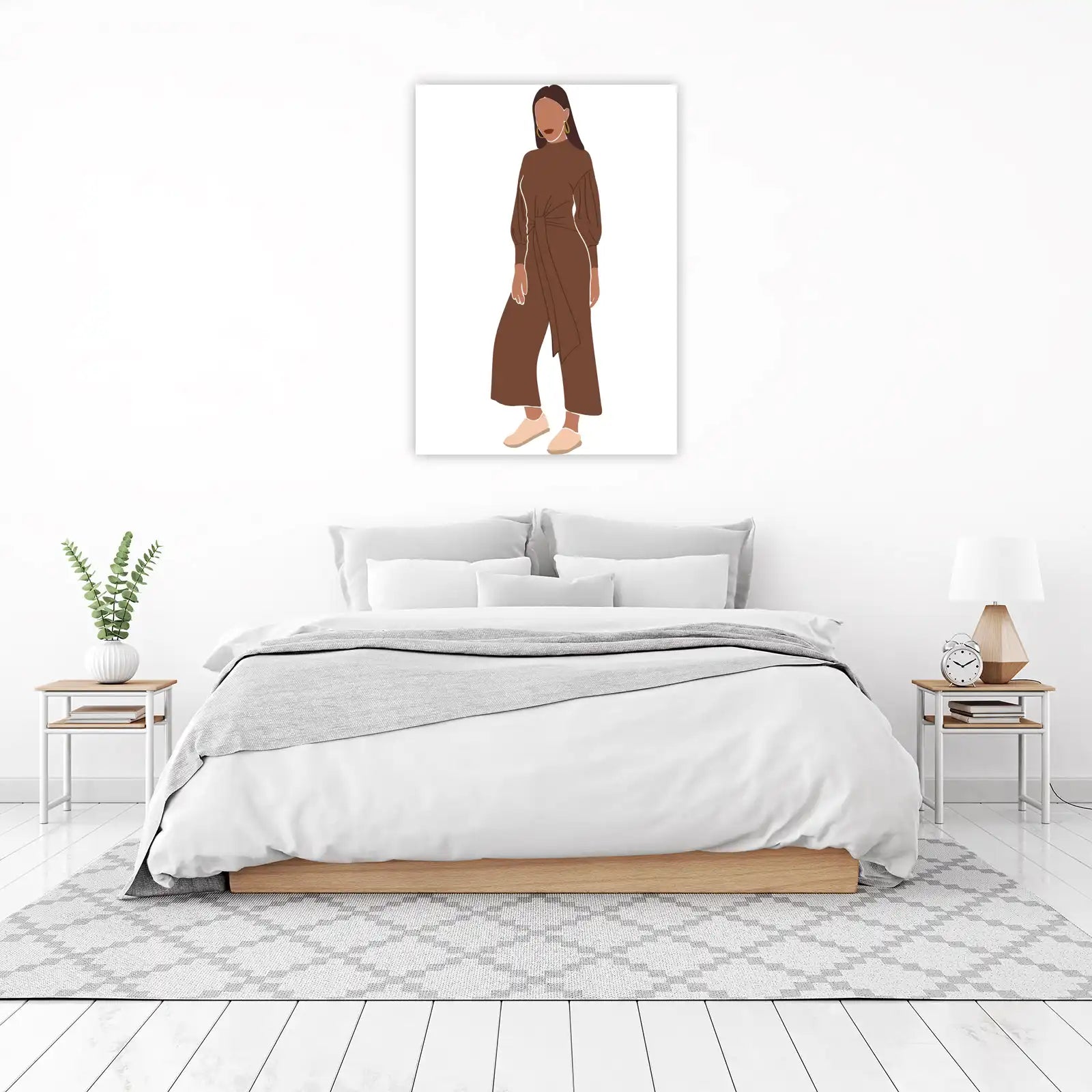 Chic Woman Portrait Modern Abstract Wall Art