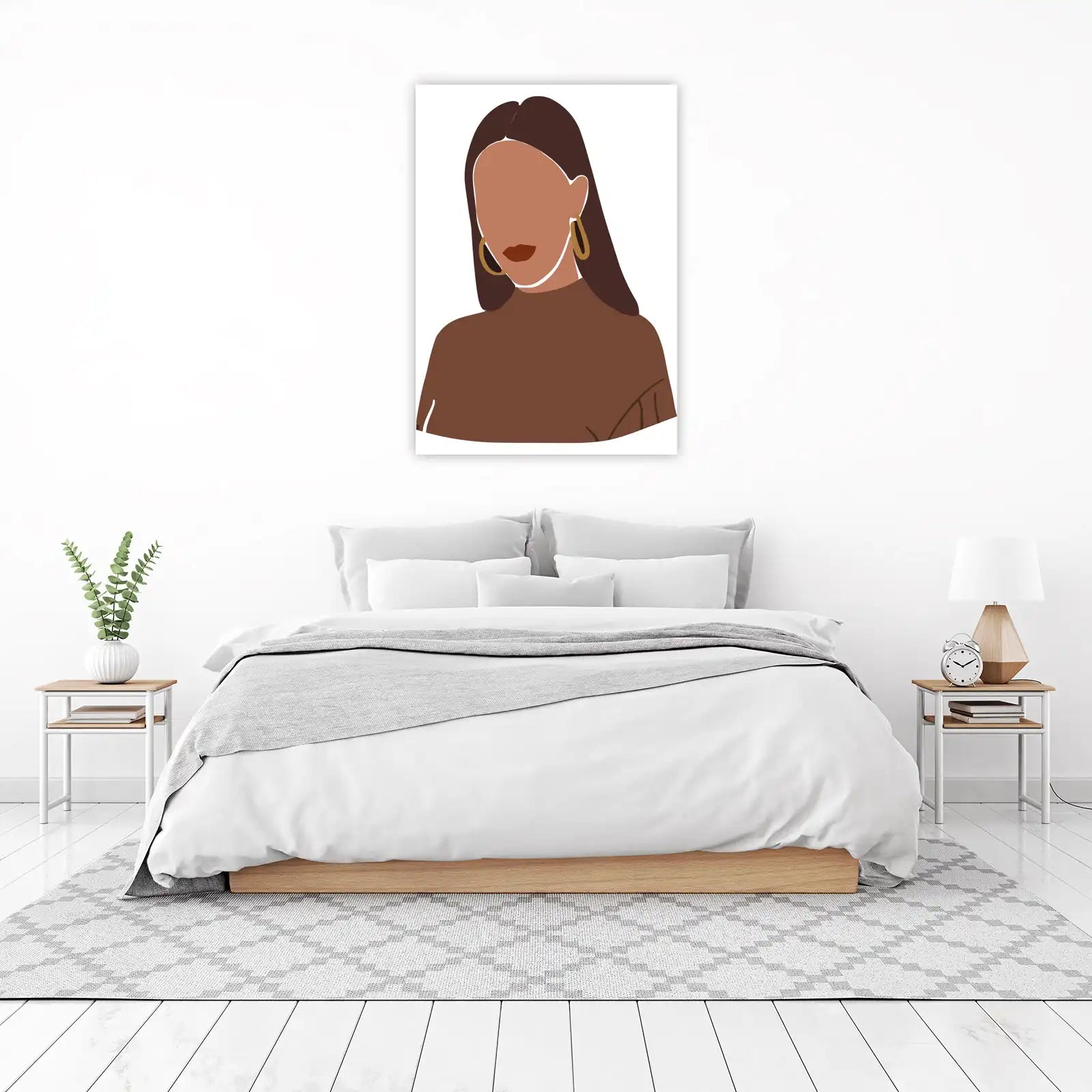 Bohemian Chic Portrait Minimalist Wall Art