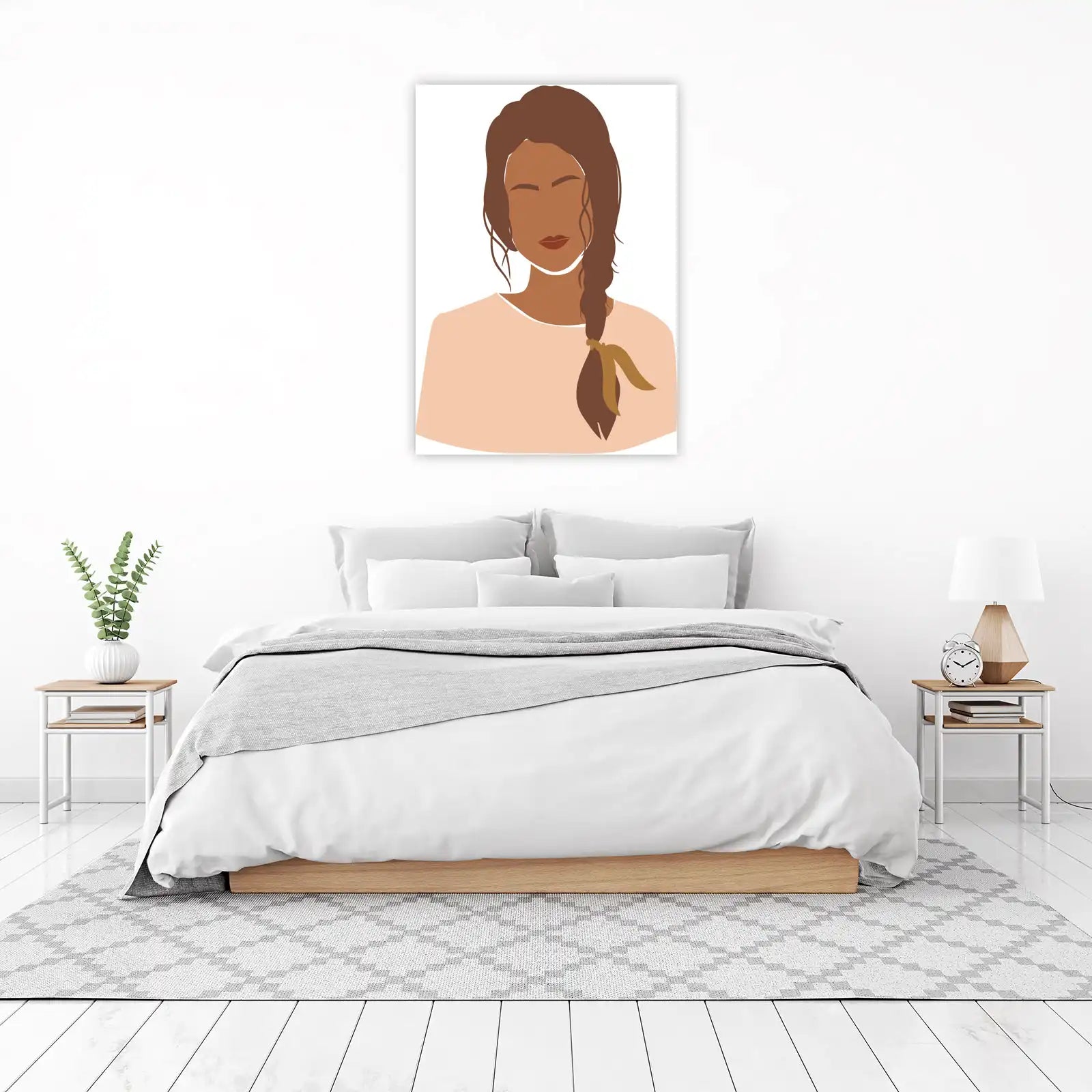 Serene Woman Portrait Minimalist Wall Art