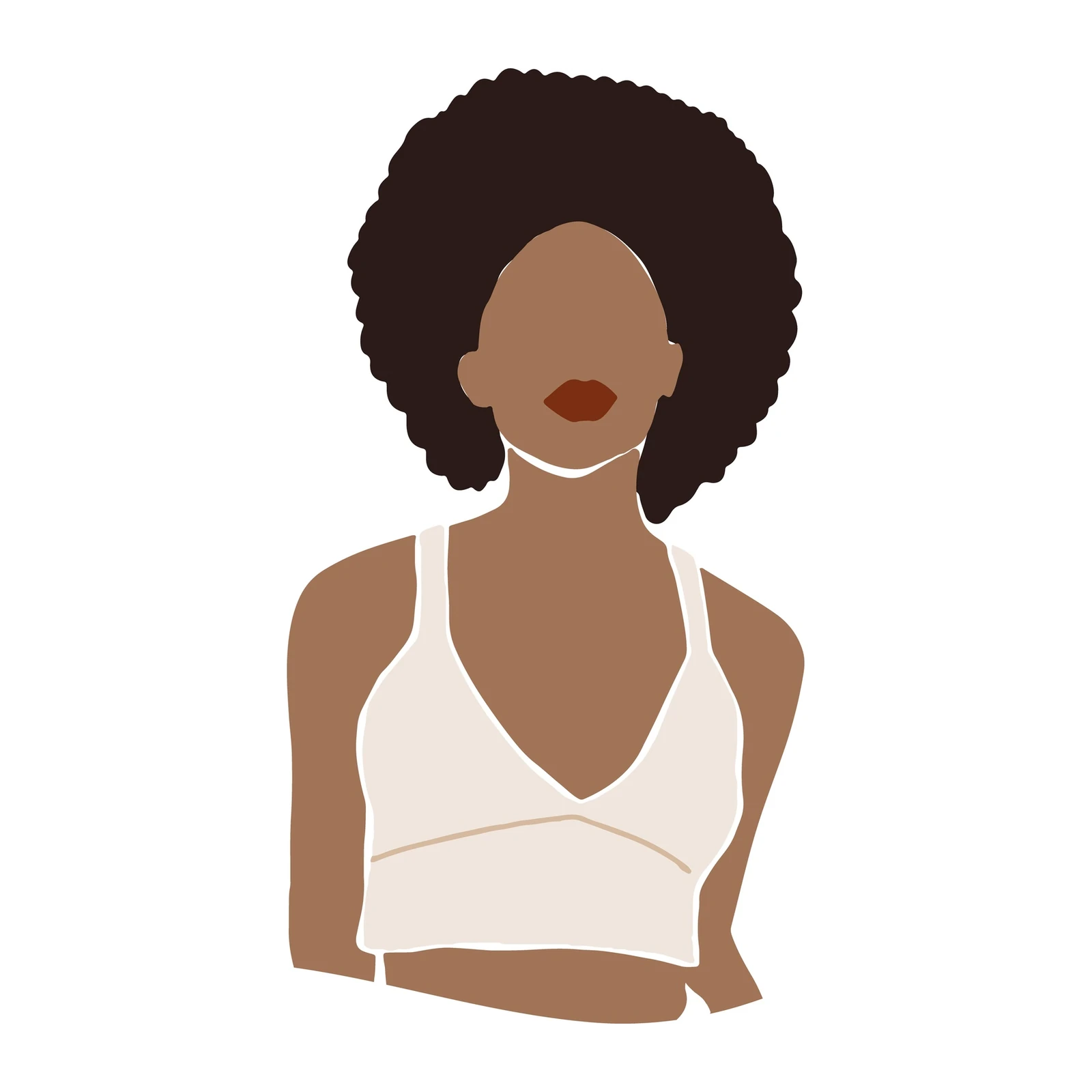 Minimalist Afro Woman Portrait Wall Art