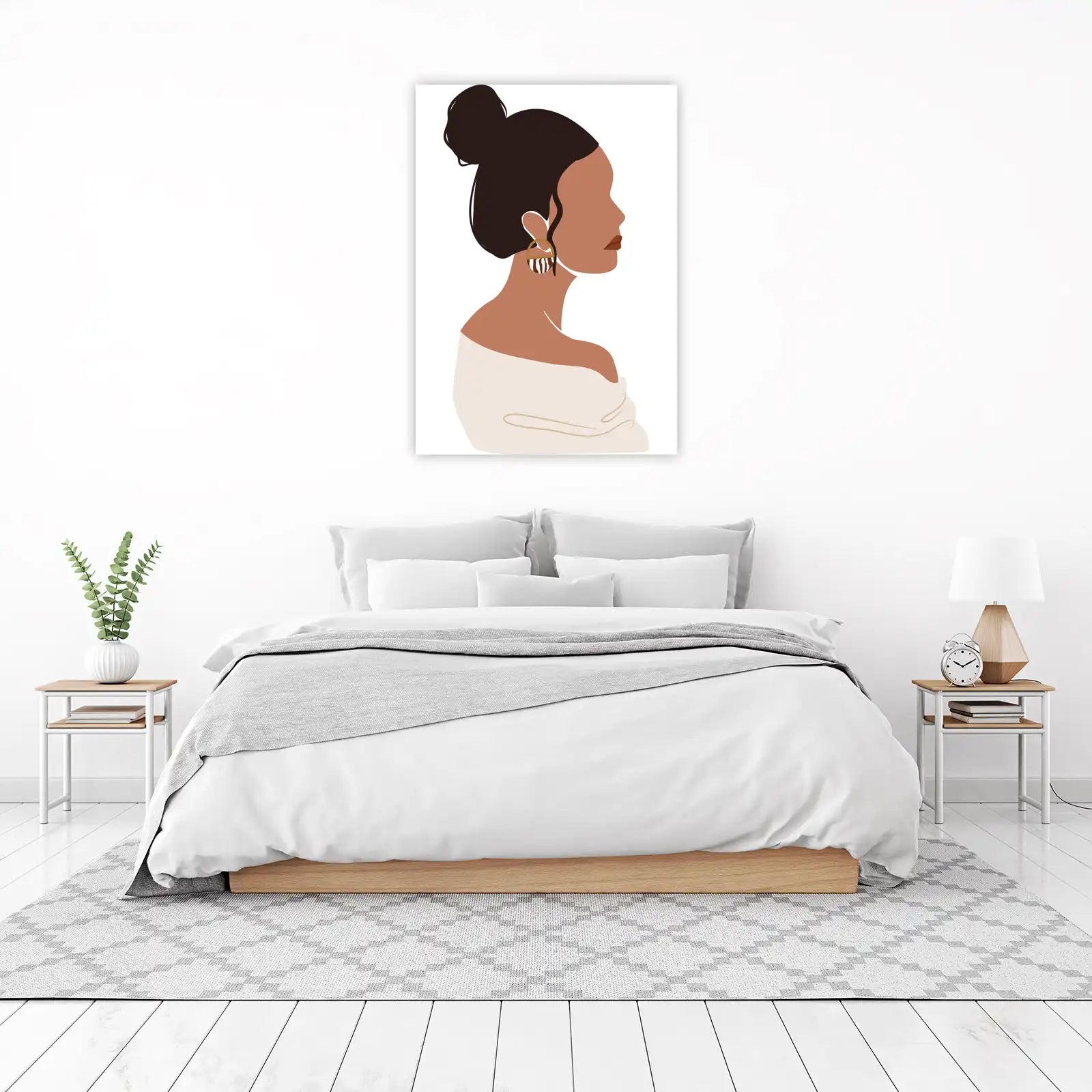 Boho Chic Abstract Woman Portrait Wall Art
