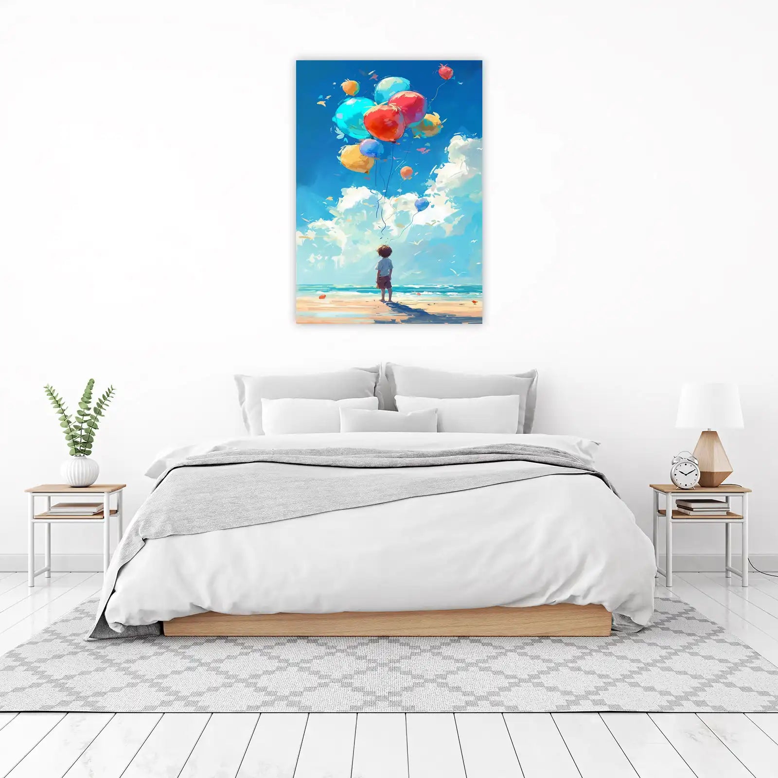 Joyful Dreams: Child & Balloons Wall Art