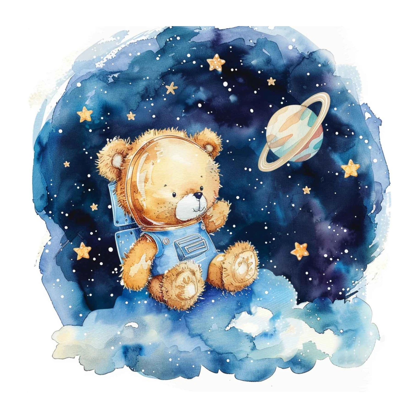 Astronaut Teddy Bear Space Adventure Wall Art