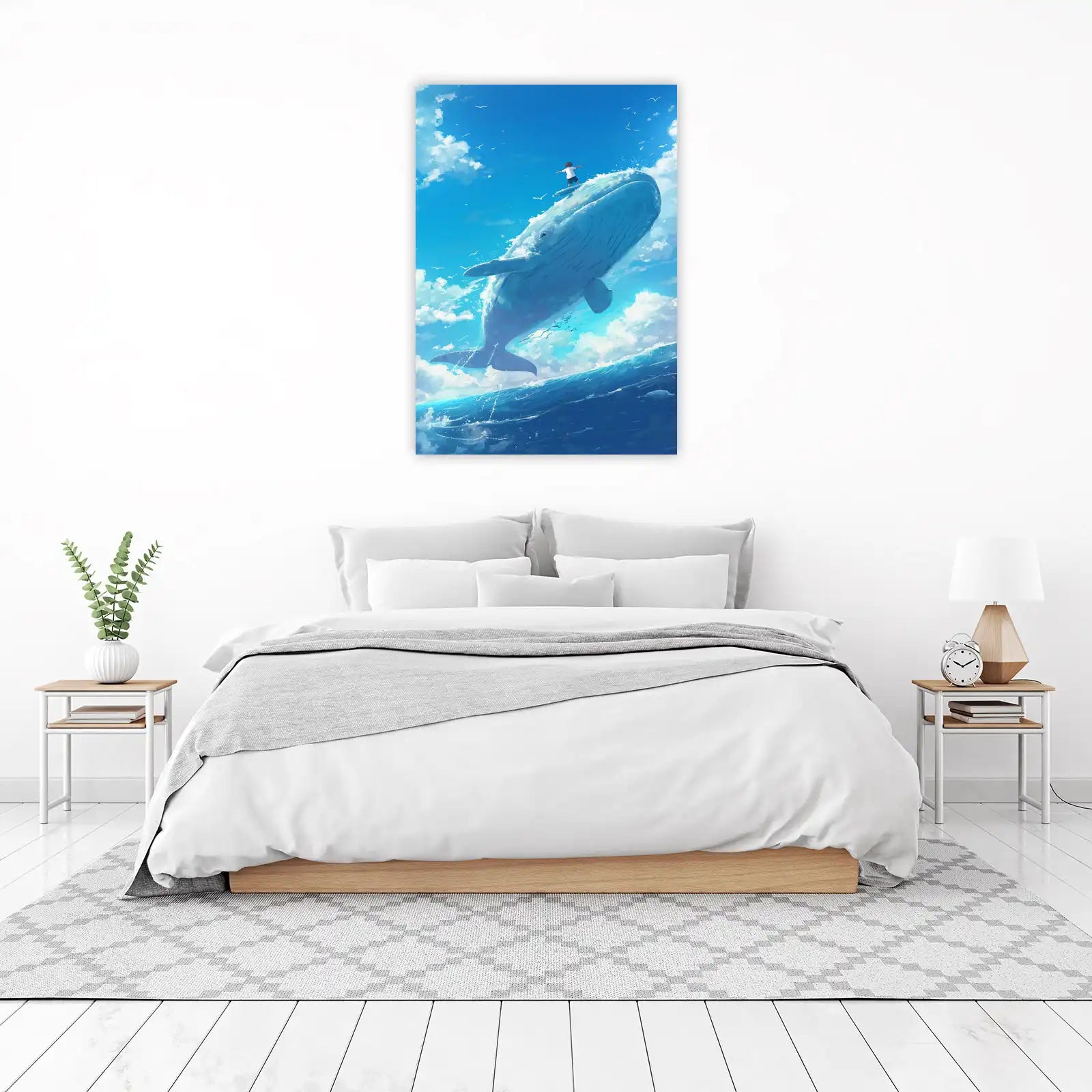 Whimsical Whale Rider Wall Art