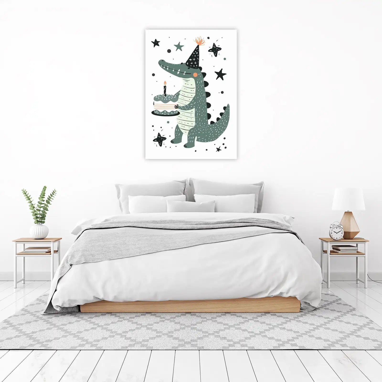 Whimsical Birthday Gator Wall Art