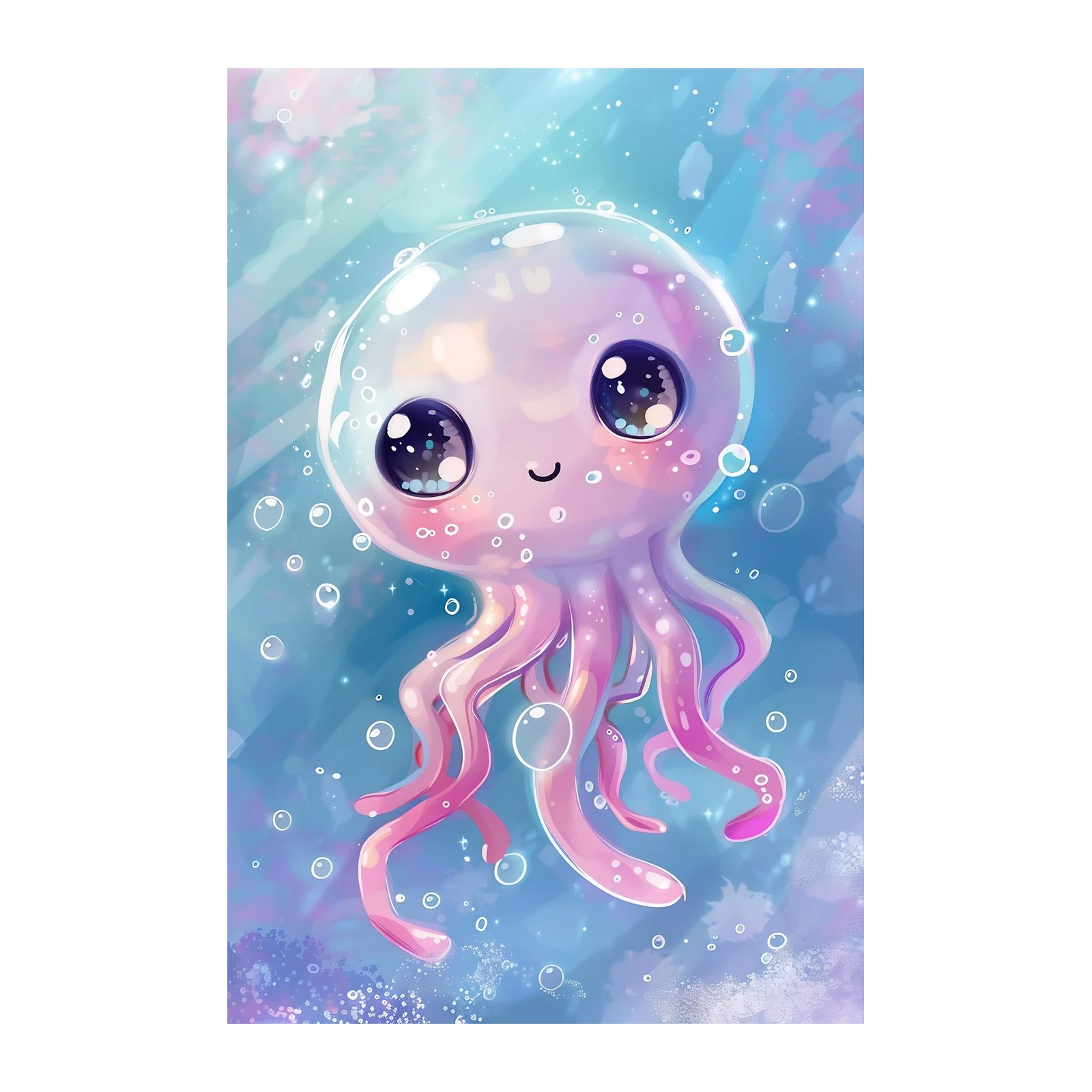 Cute Kawaii Jellyfish Ocean Vibes Wall Art