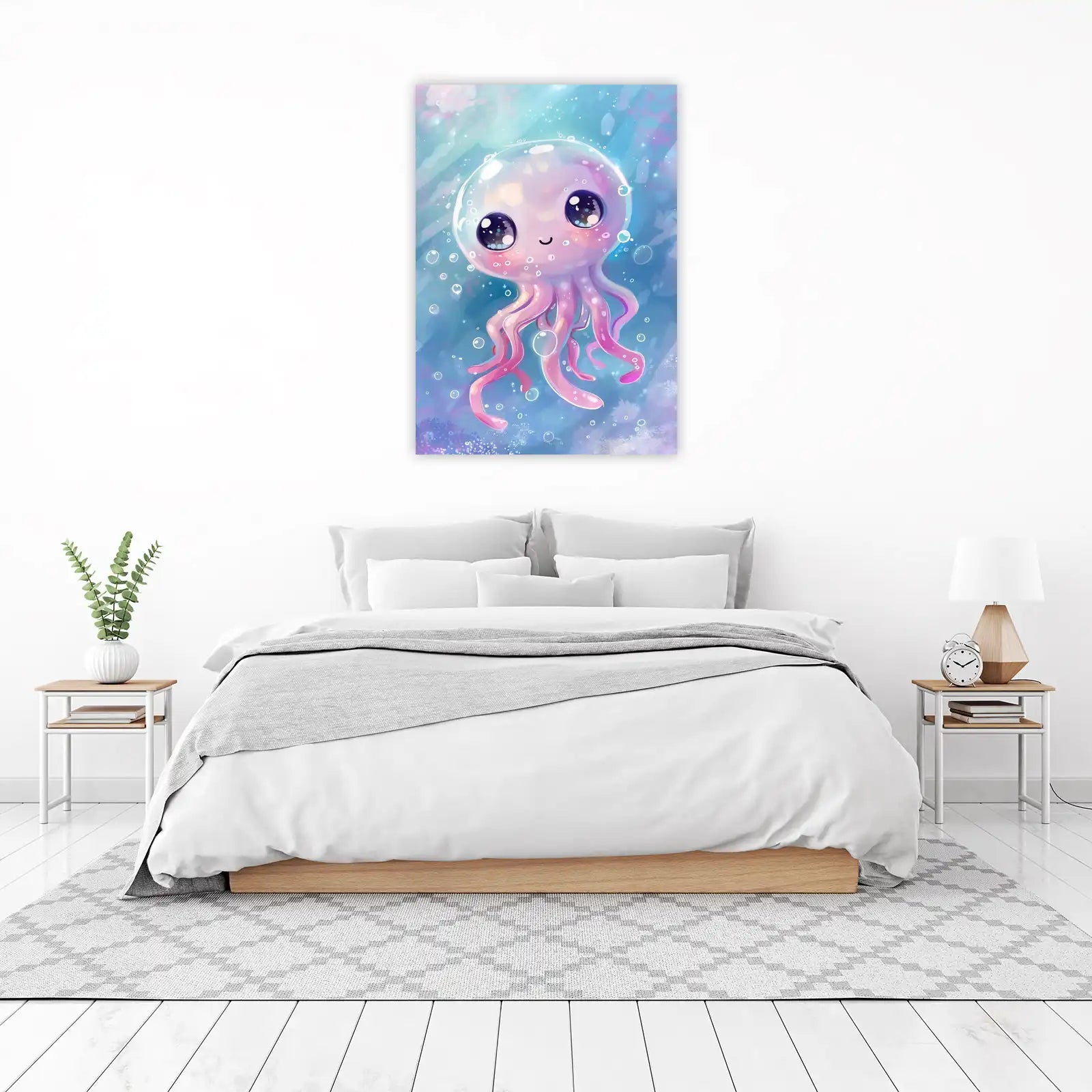 Cute Kawaii Jellyfish Ocean Vibes Wall Art