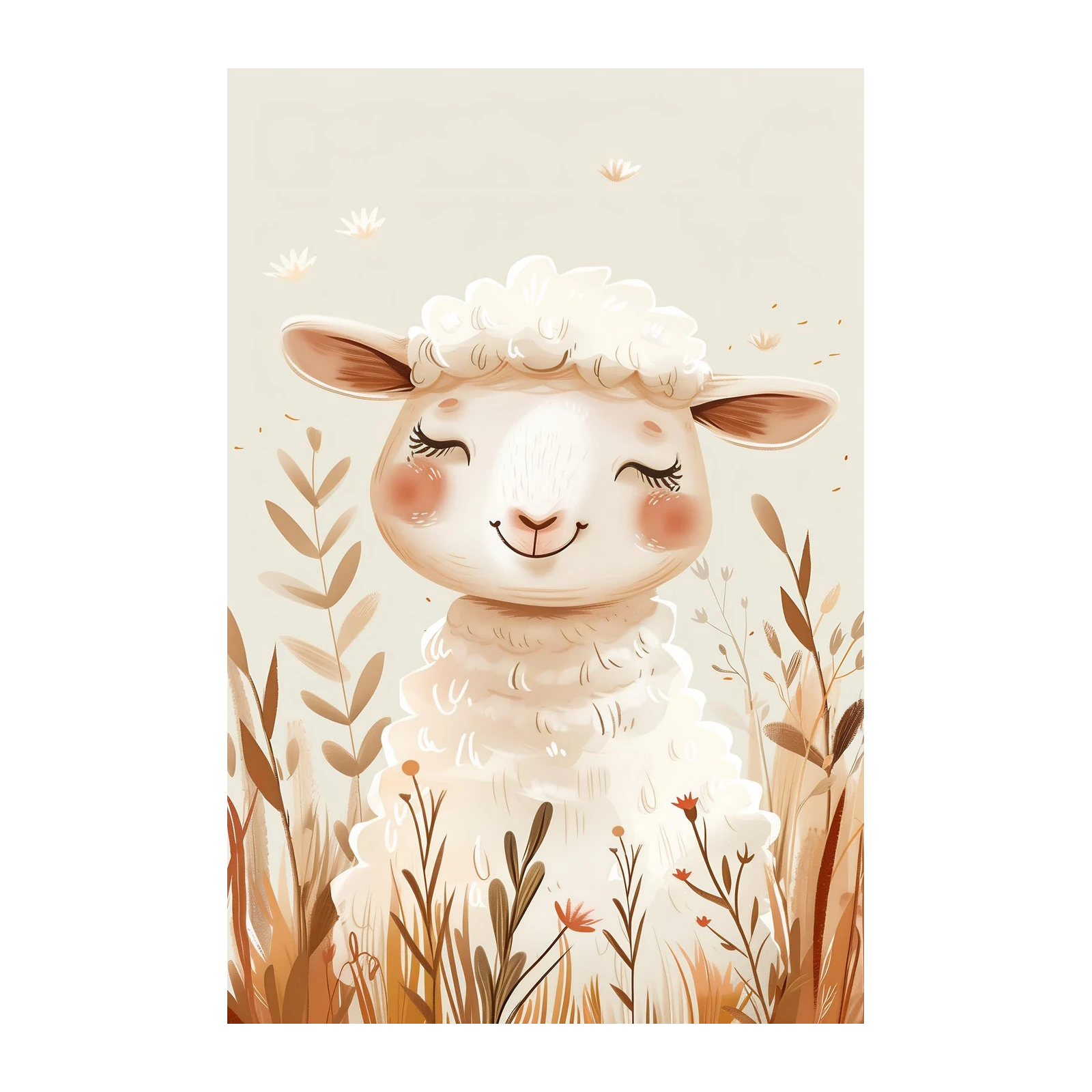Cute Sheep Meadow Dream Wall Art