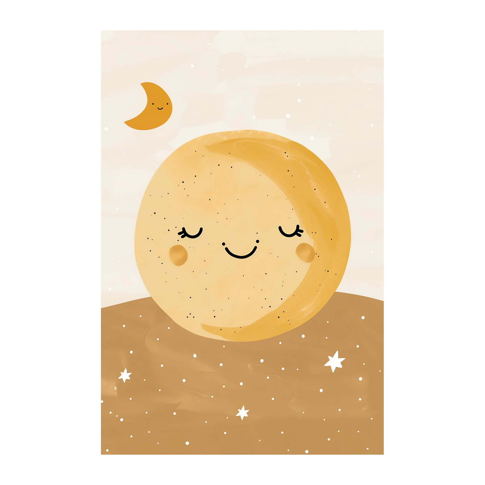 Dreamy Moon & Stars Nursery Art Wall Art