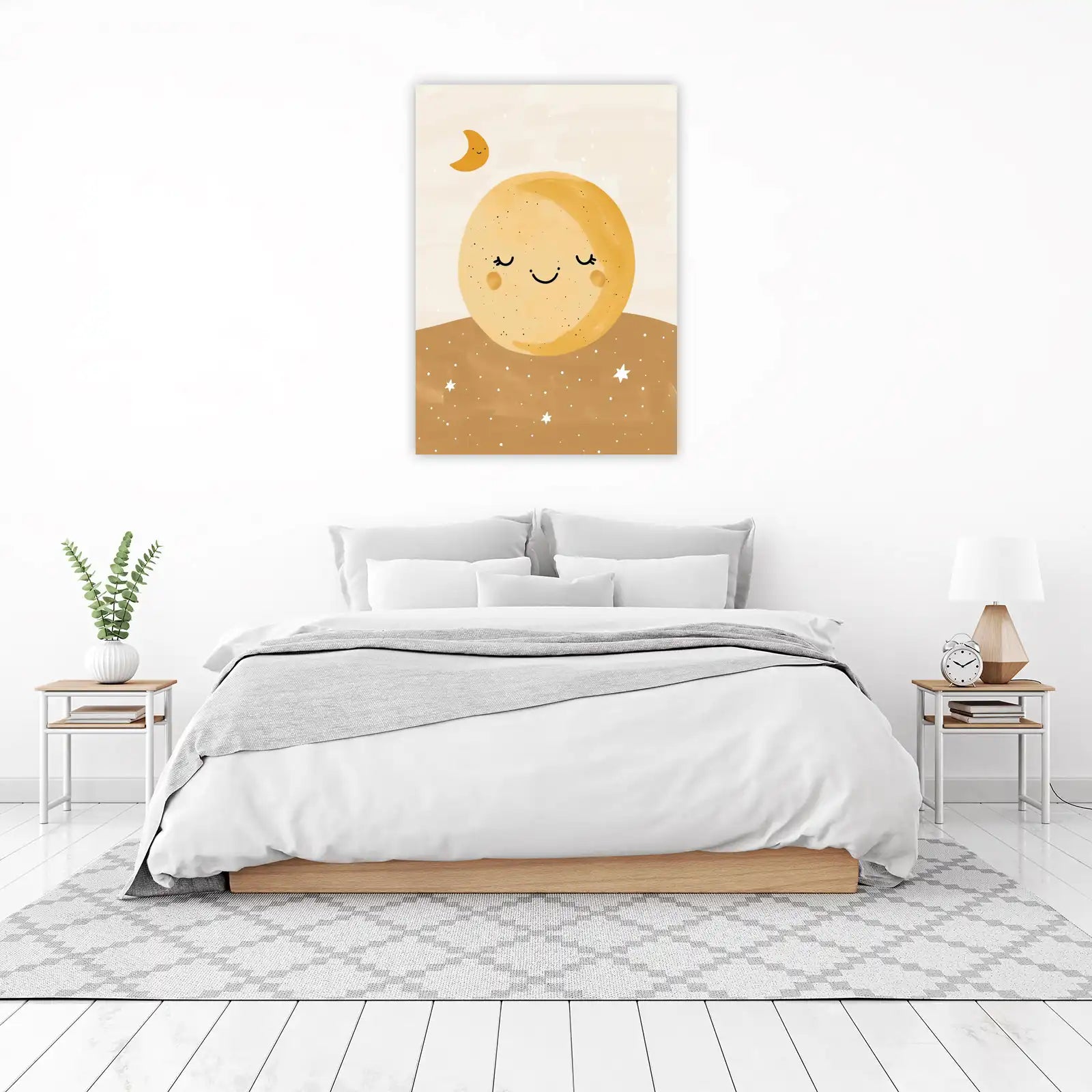 Dreamy Moon & Stars Nursery Art Wall Art