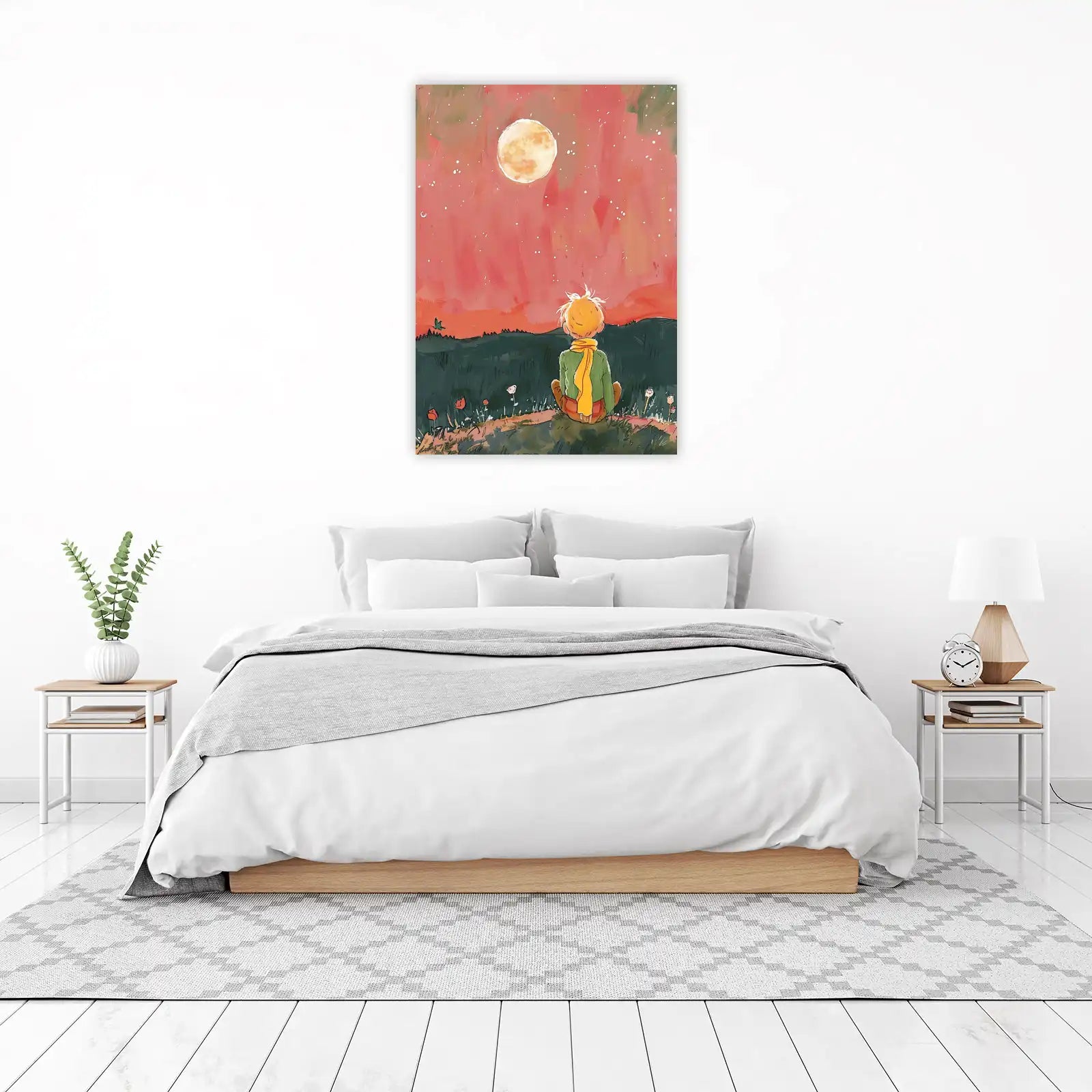 Little Prince Dreaming Under Moon Wall Art