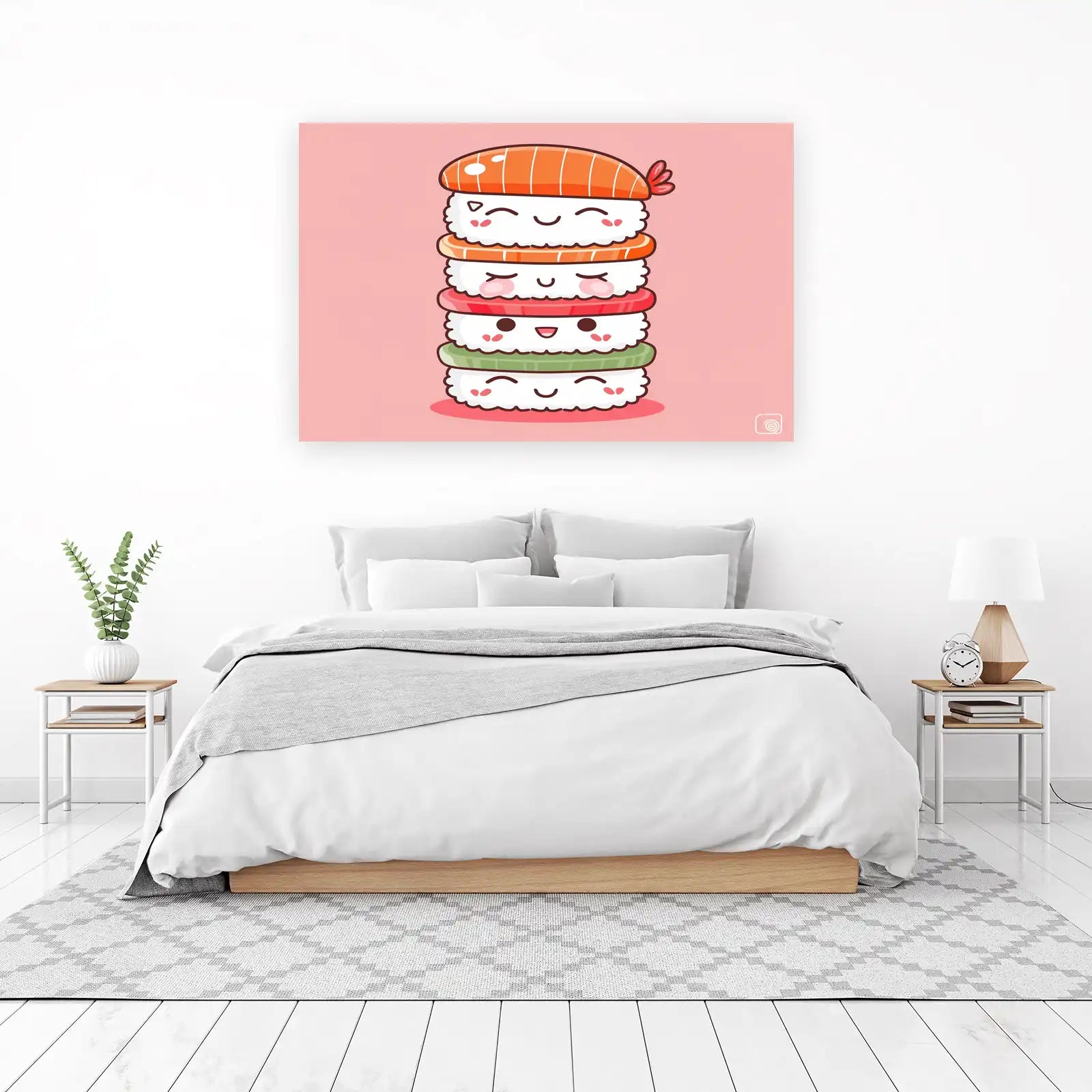 Kawaii Sushi Stack Cute Foodie Wall Art Wall Art