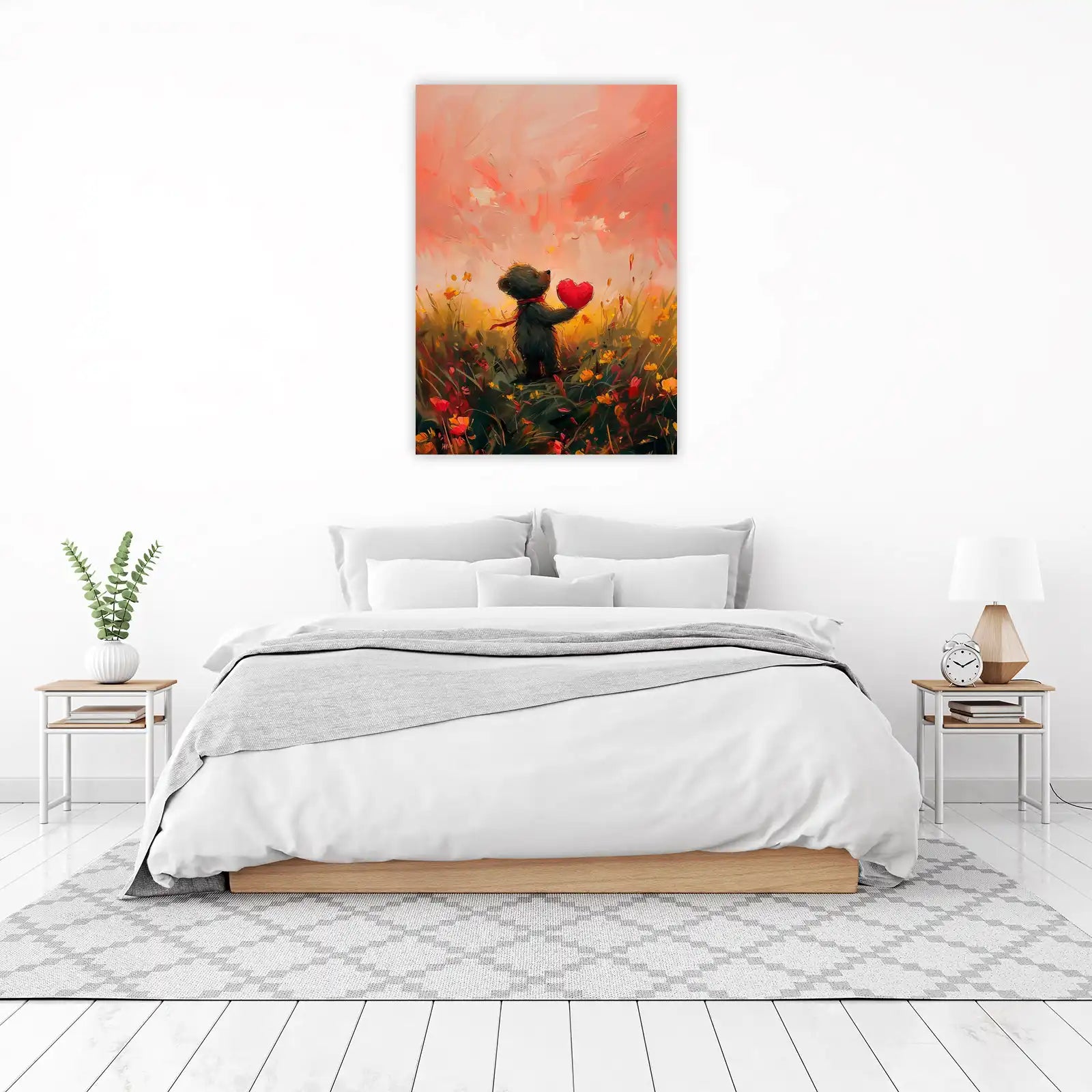 Adorable Bear With Heart Wall Art