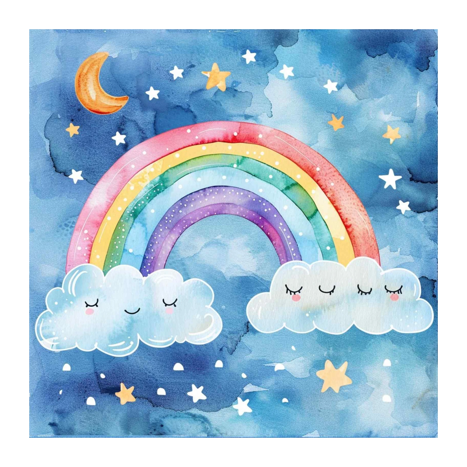 Whimsical Rainbow & Clouds Wall Art for Nursery