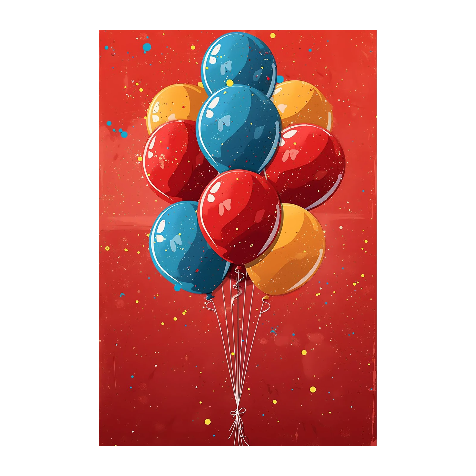 Festive Balloon Cluster Wall Art
